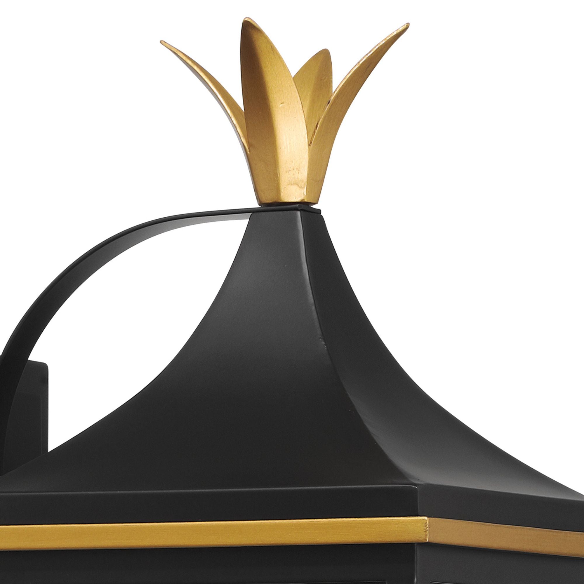 Simpson 8'' Matte Black + Textured Gold Outdoor Sconce Black 8"W x 19.75"H x 10"D