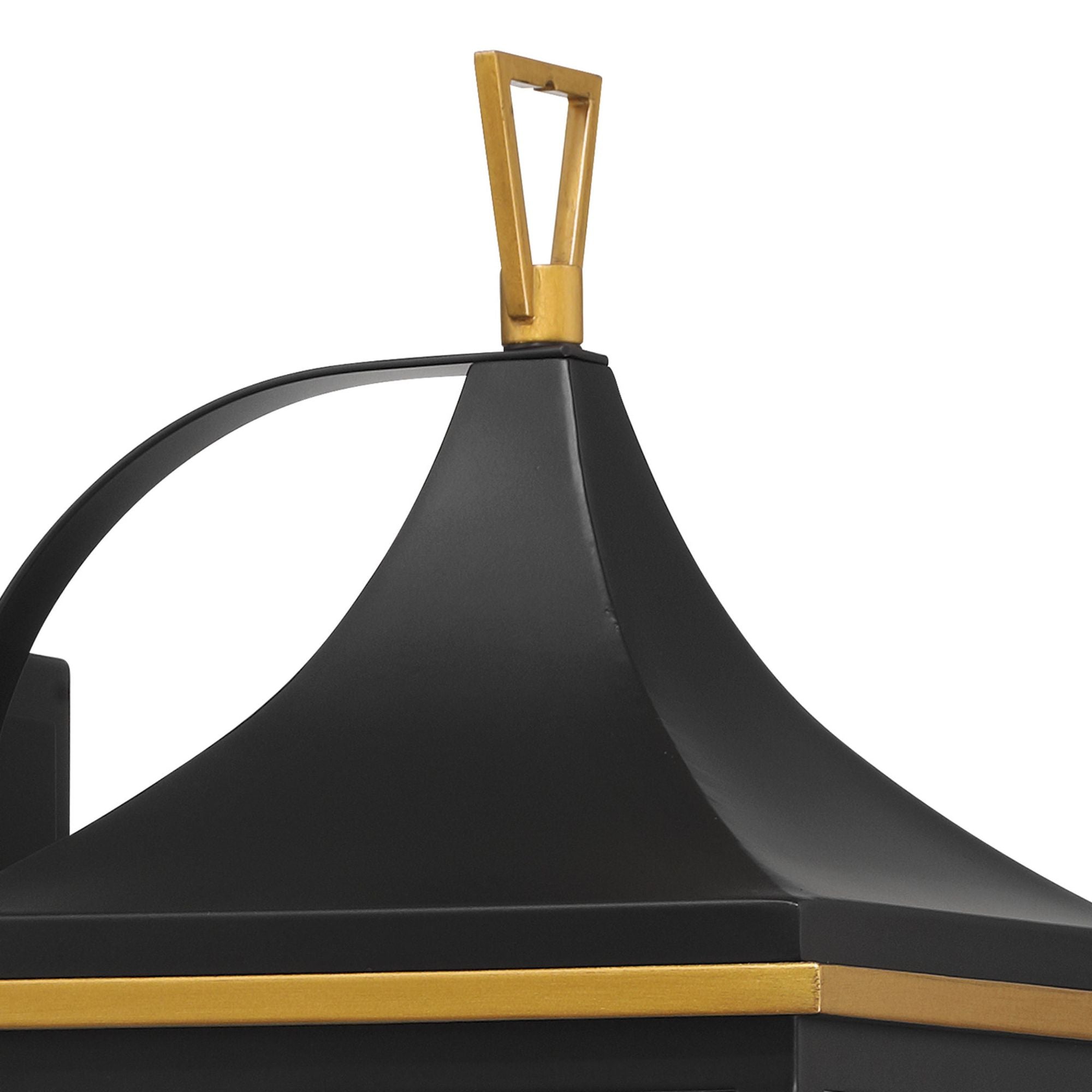 Simpson 8'' Matte Black + Textured Gold Outdoor Sconce Black 8"W x 19.75"H x 10"D