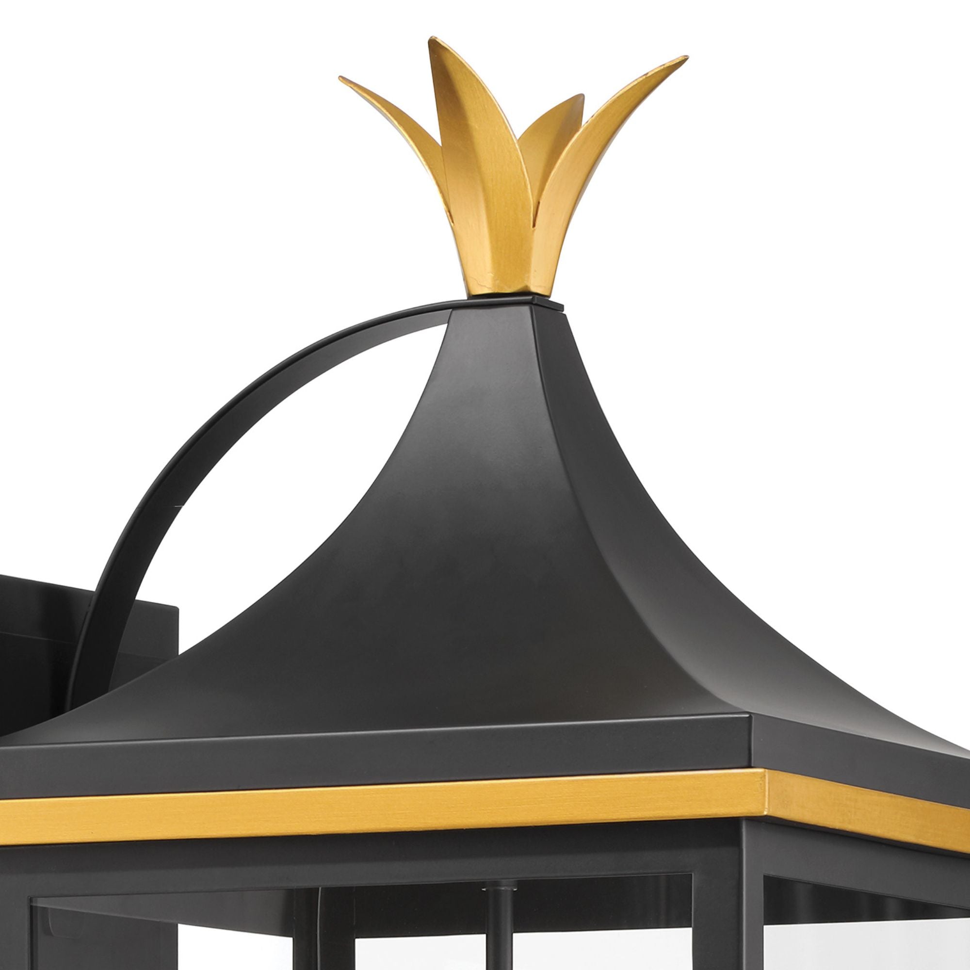 Simpson 12.25'' Matte Black + Textured Gold Outdoor Sconce Black 12.25"W x 31.5"H x 14.25"D