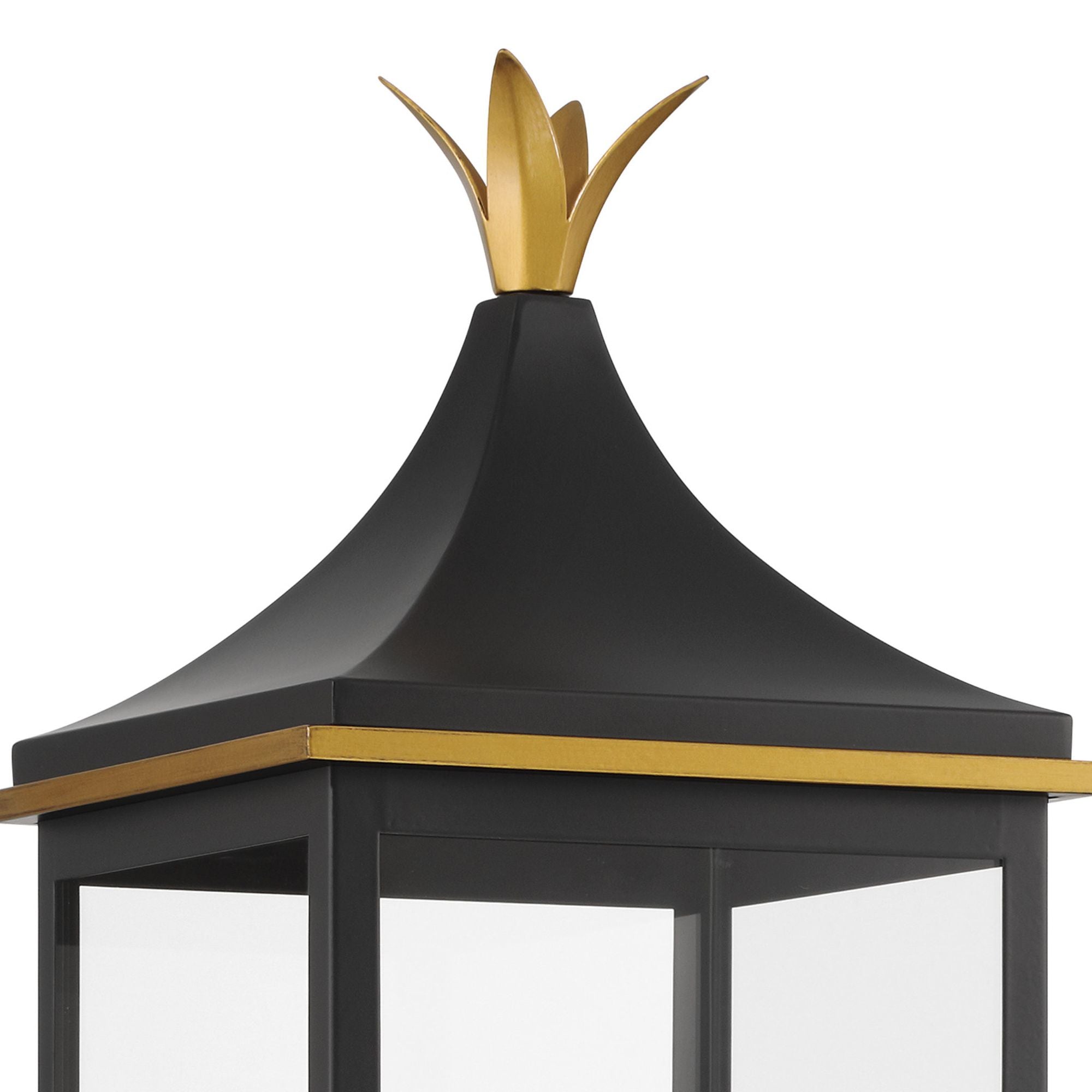 Simpson 3 Light Matte Black + Textured Gold Outdoor Post Clear Glass 10"W x 27.75"H x 10"D