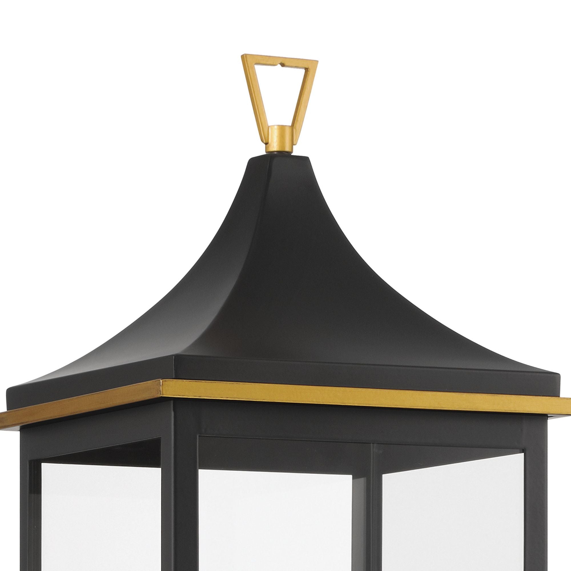 Simpson 3 Light Matte Black + Textured Gold Outdoor Post Clear Glass 10"W x 27.75"H x 10"D