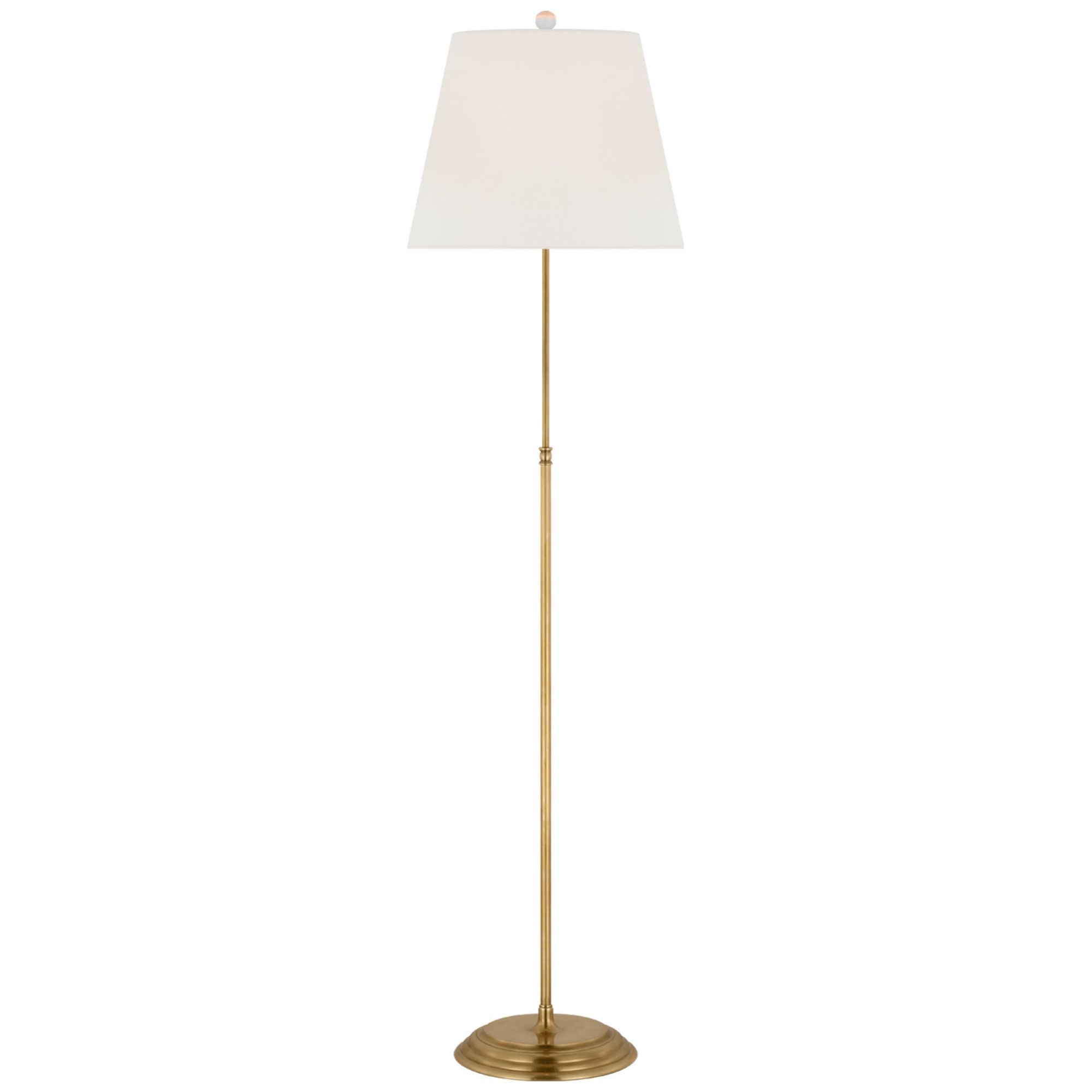 Suzanne Kasler Wyatt 52" Floor Lamp in Hand-Rubbed Antique Brass with Linen Shade W13" x H52.25"