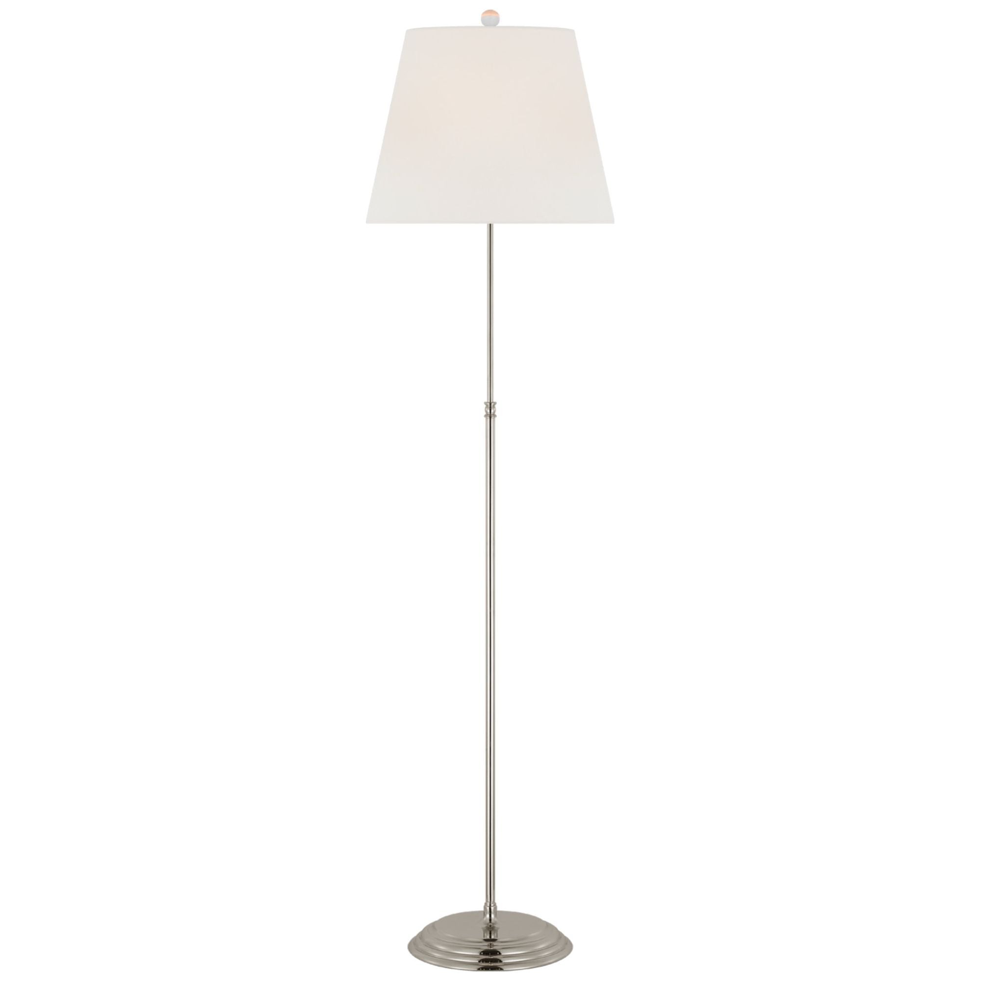 Suzanne Kasler Wyatt 52" Floor Lamp in Polished Nickel with Linen Shade W13" x H52.25"