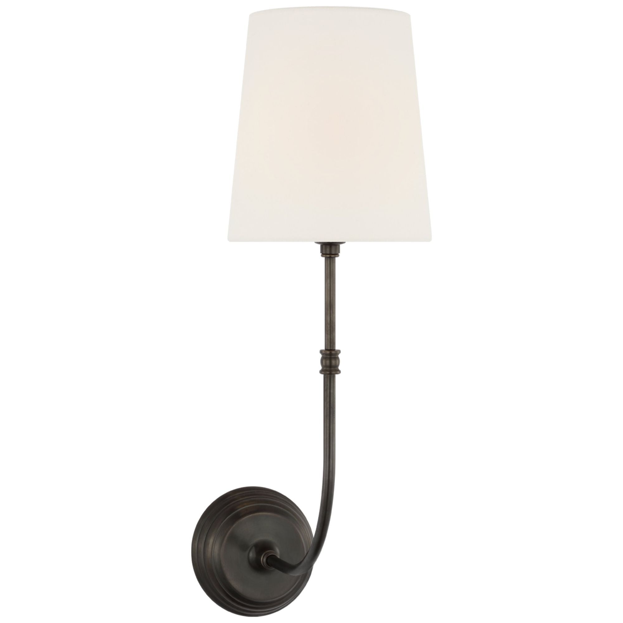 Suzanne Kasler Wyatt 20" Sconce in Bronze with Linen Shade Wall Light W6.25" x H20"