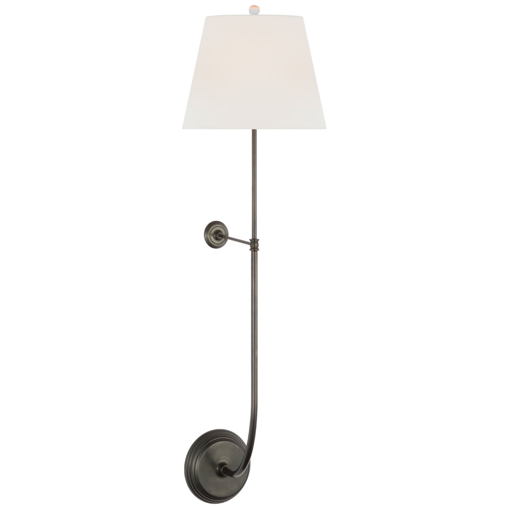 Suzanne Kasler Wyatt 39" Statement Sconce in Bronze with Linen Shade Wall Light W10.5" x H39"