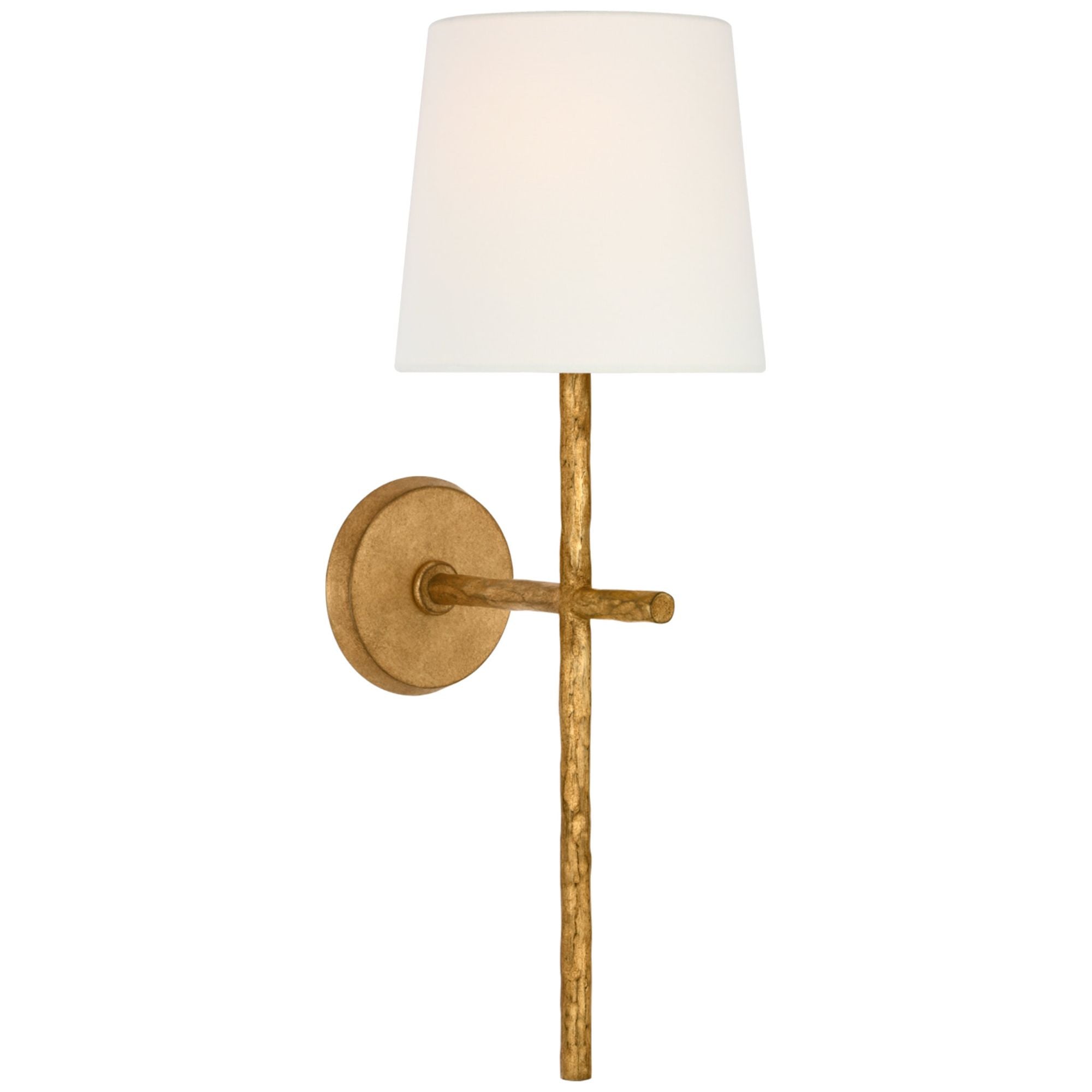 Suzanne Kasler Collette 23" Tail Sconce in Gilded Iron with Linen Shade Wall Light W8" x H23"