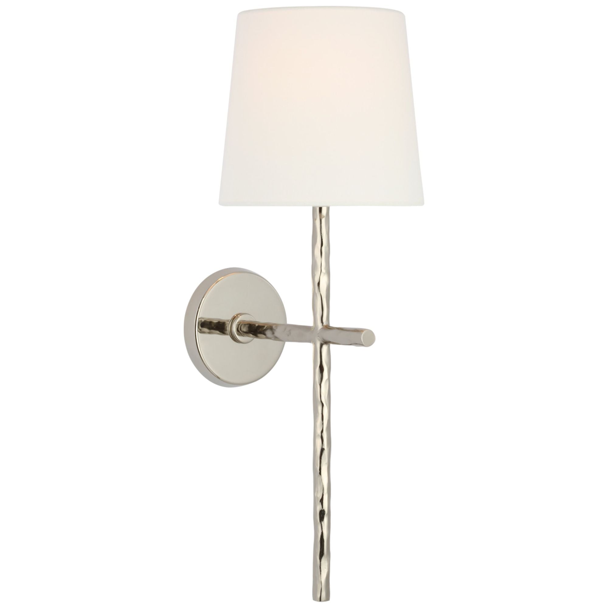 Suzanne Kasler Collette 23" Tail Sconce in Polished Nickel with Linen Shade Wall Light W8" x H23"