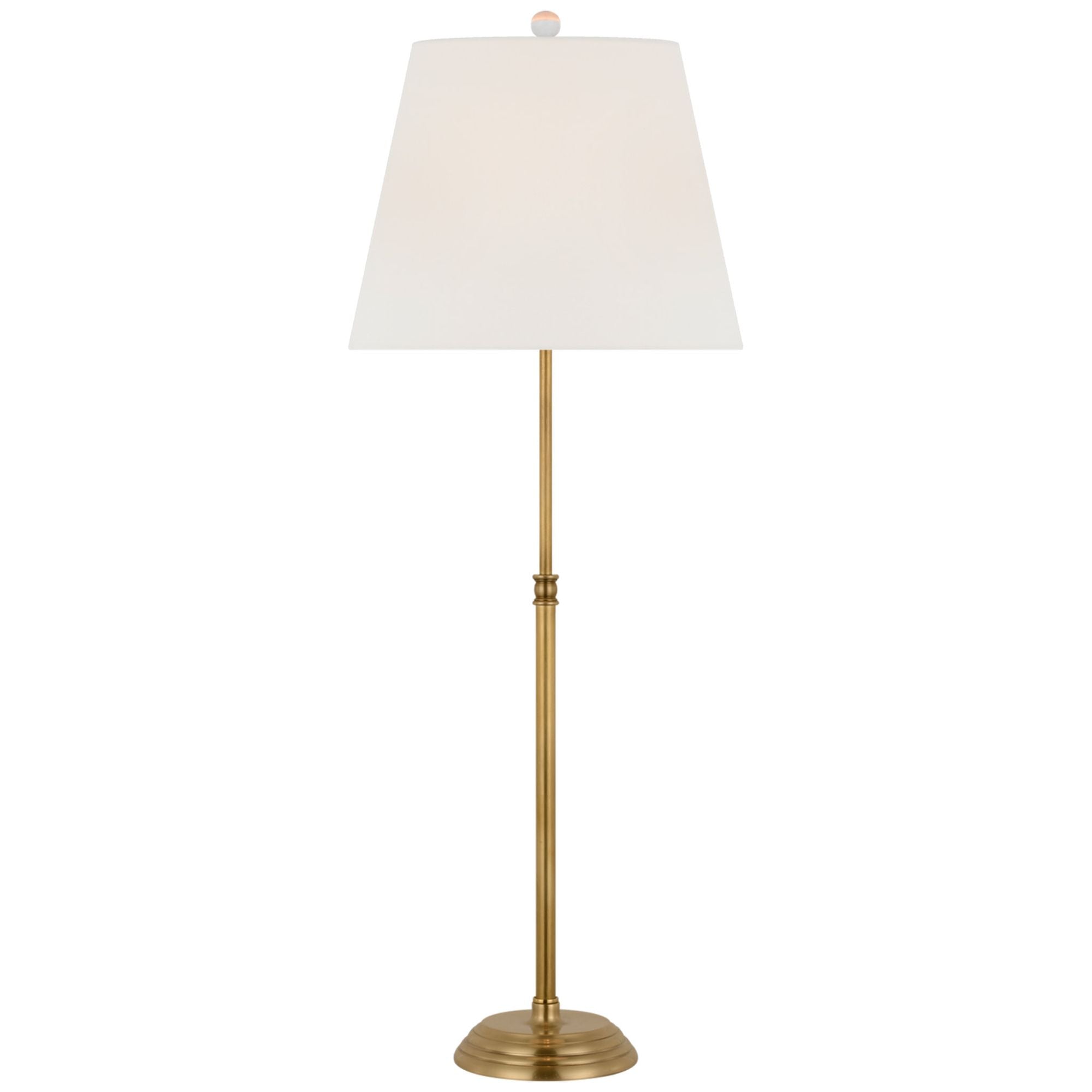 Suzanne Kasler Wyatt 29" Buffet Lamp in Hand-Rubbed Antique Brass with Linen Shade Table Lamp W10.5" x H29"
