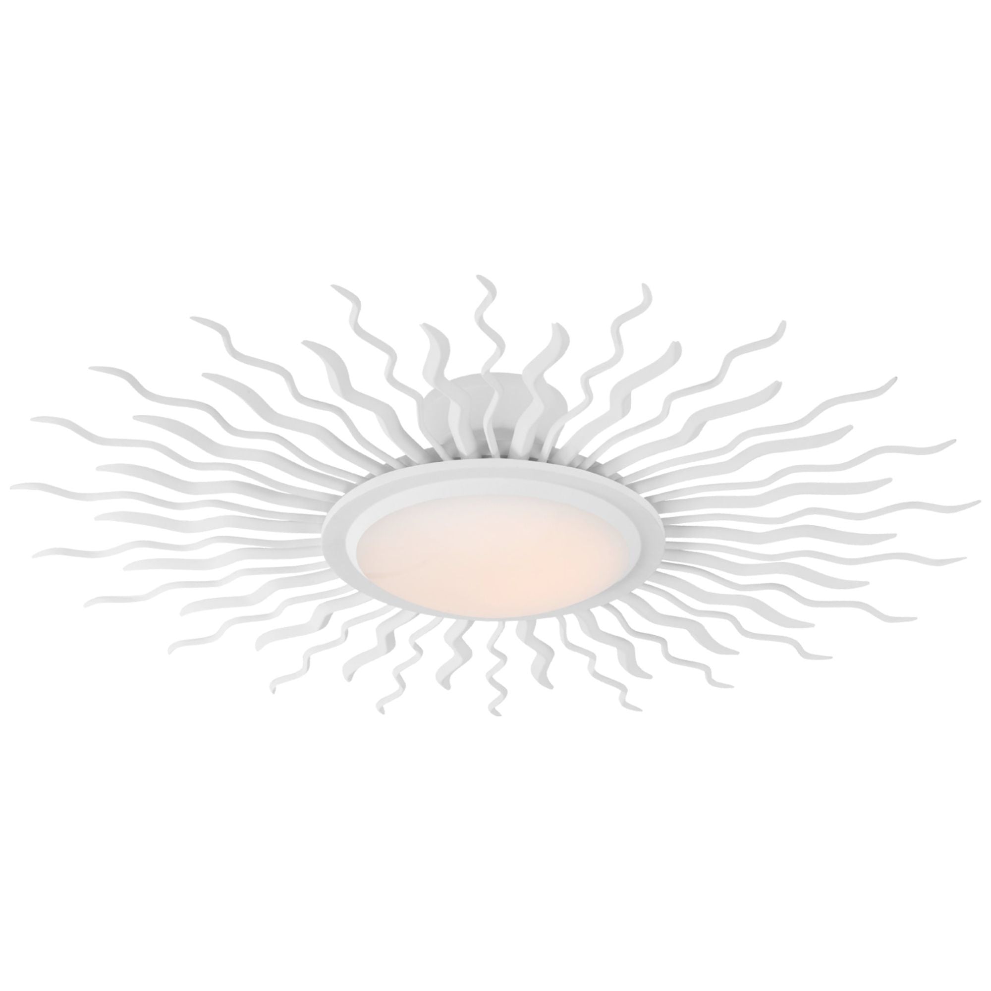 Suzanne Kasler Re 31" Semi-Flush Mount in Matte White with White Glass Ceiling Light W30.5" x H6.25"