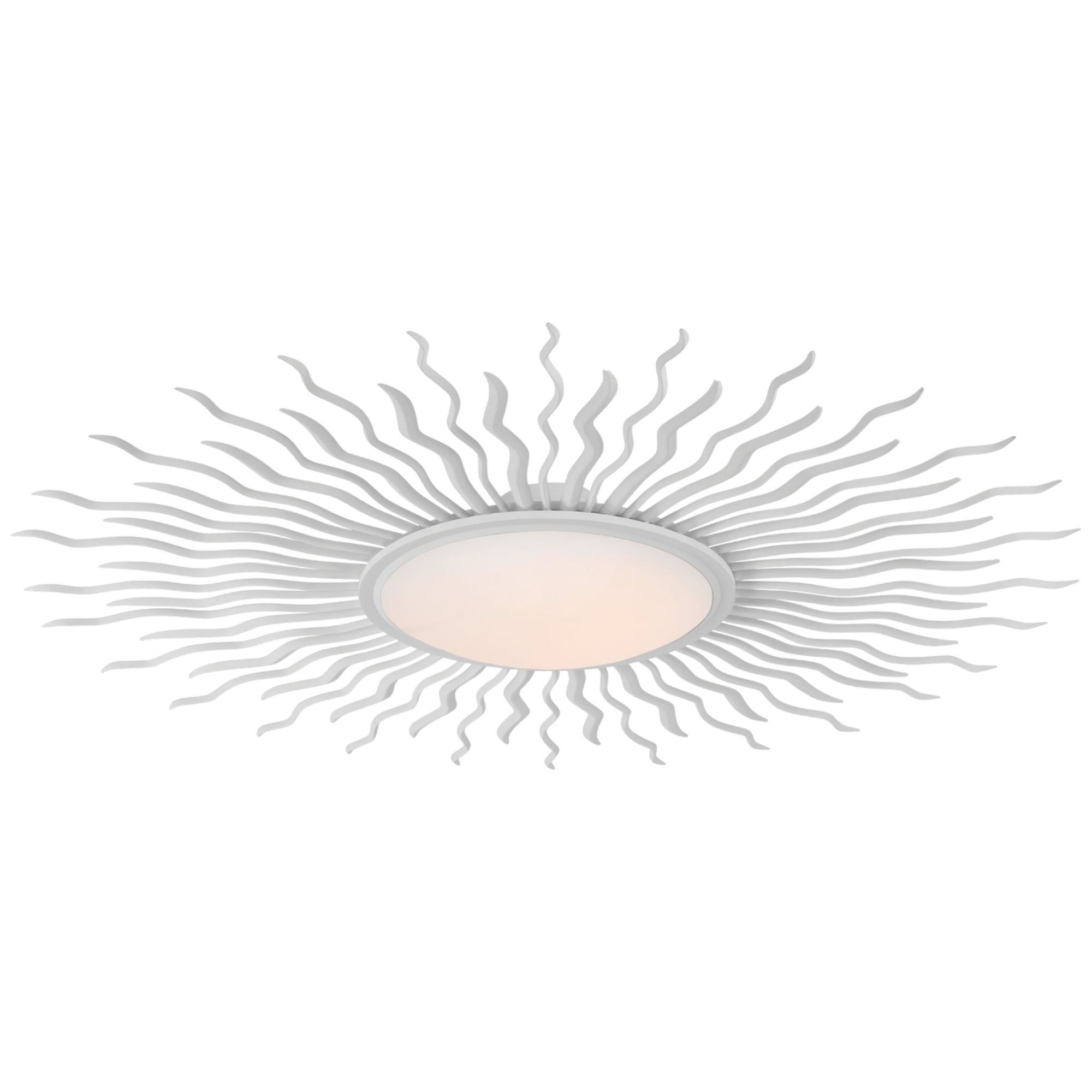Suzanne Kasler Re 49" Semi-Flush Mount in Matte White with White Glass Ceiling Light W48.75" x H7"