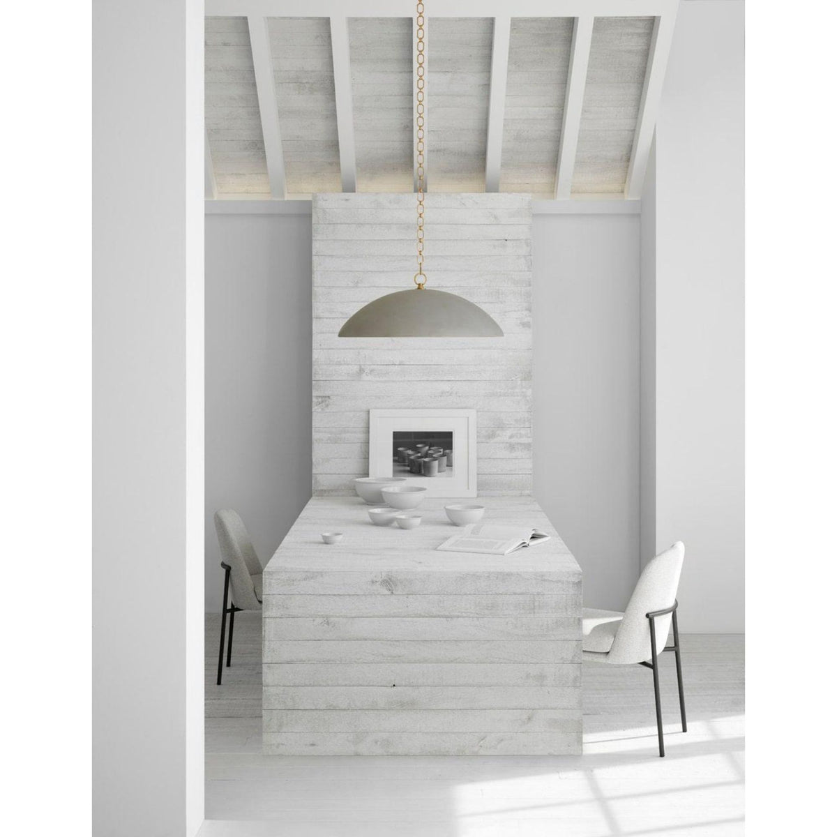 Suzanne Kasler Elliot Grande Pendant in Portland Gray W30" x H11.75"