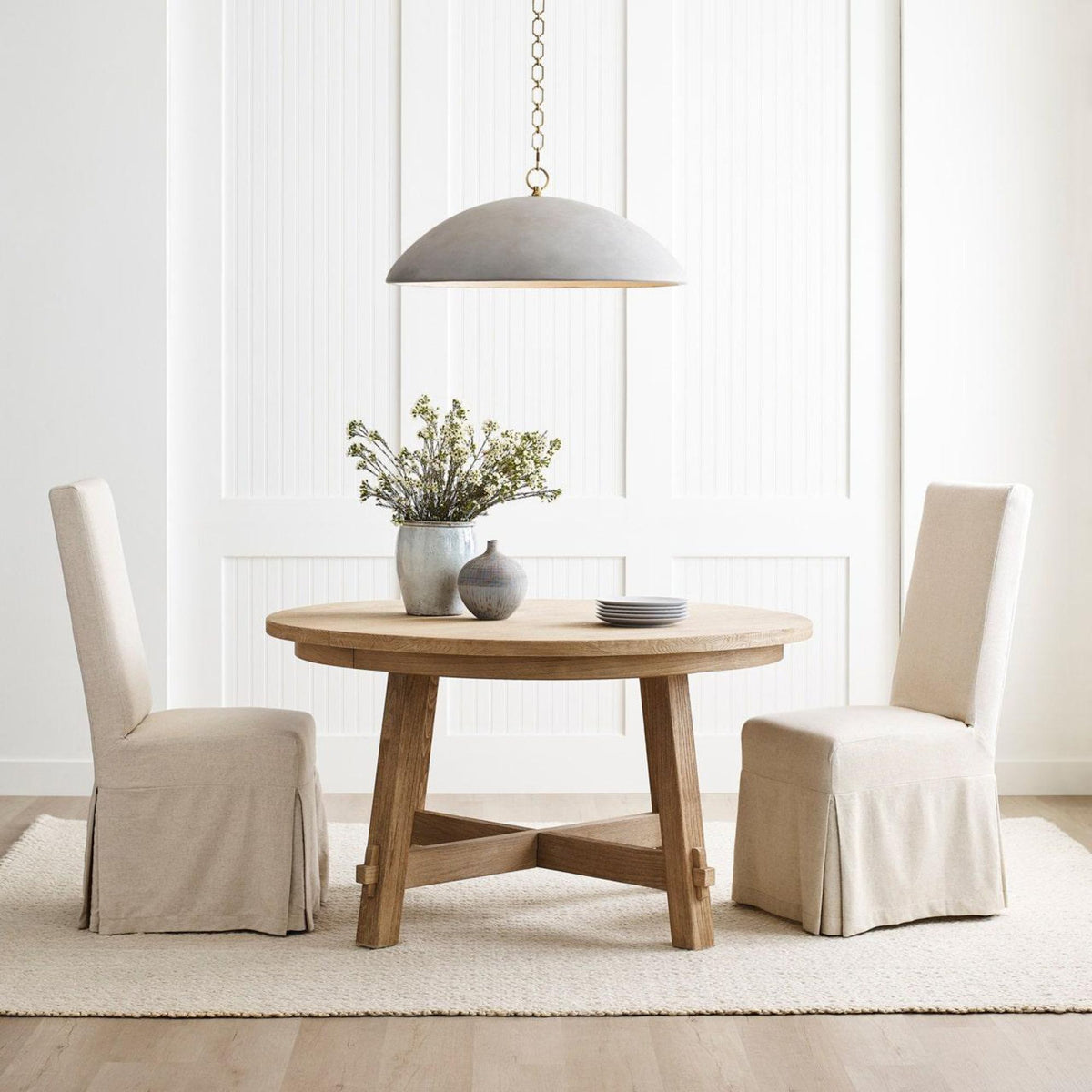 Suzanne Kasler Elliot Grande Pendant in Portland Gray W30" x H11.75"