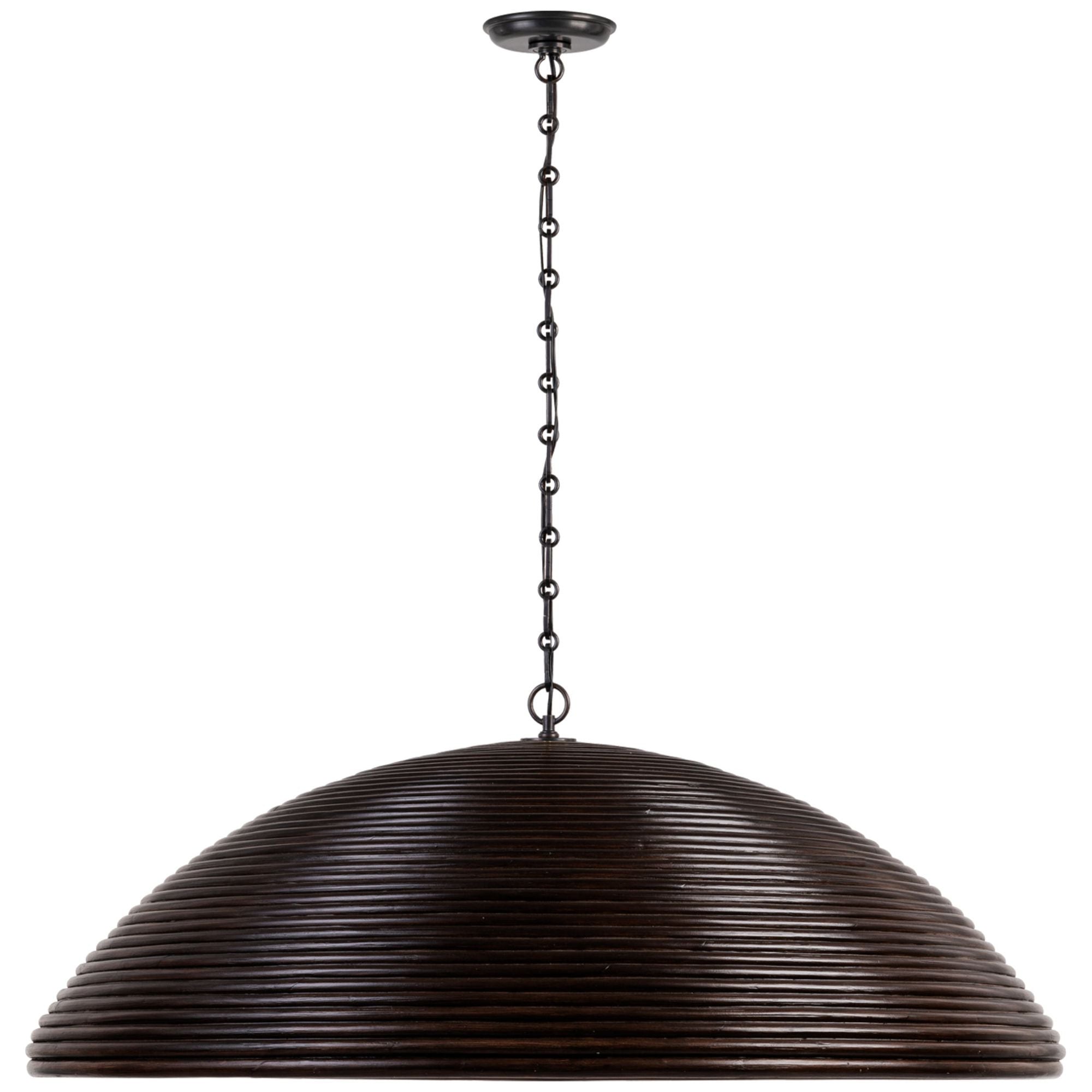 Suzanne Kasler Emerson 42" Pendant in Bronze with Espresso Rattan Shade Ceiling Light W42.25" x H16"