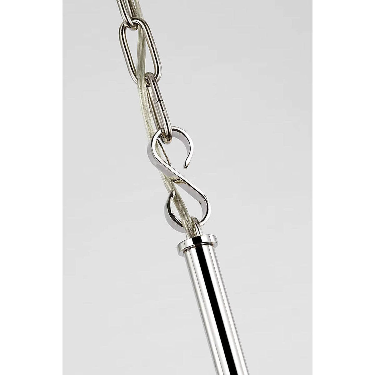 Suzanne Kasler Elle Large Chandelier in Polished Nickel and Black Rattan with Linen Shades W36" x H20.75"