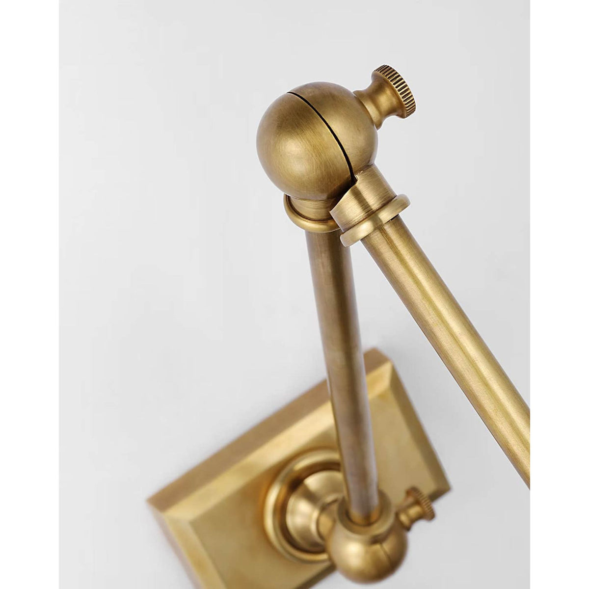 Chapman & Myers Cabinet Maker 18" Double Library Light in Hand-Rubbed Antique Brass W18" x H5.75" - 12.25" x E13.25" - 22.75"
