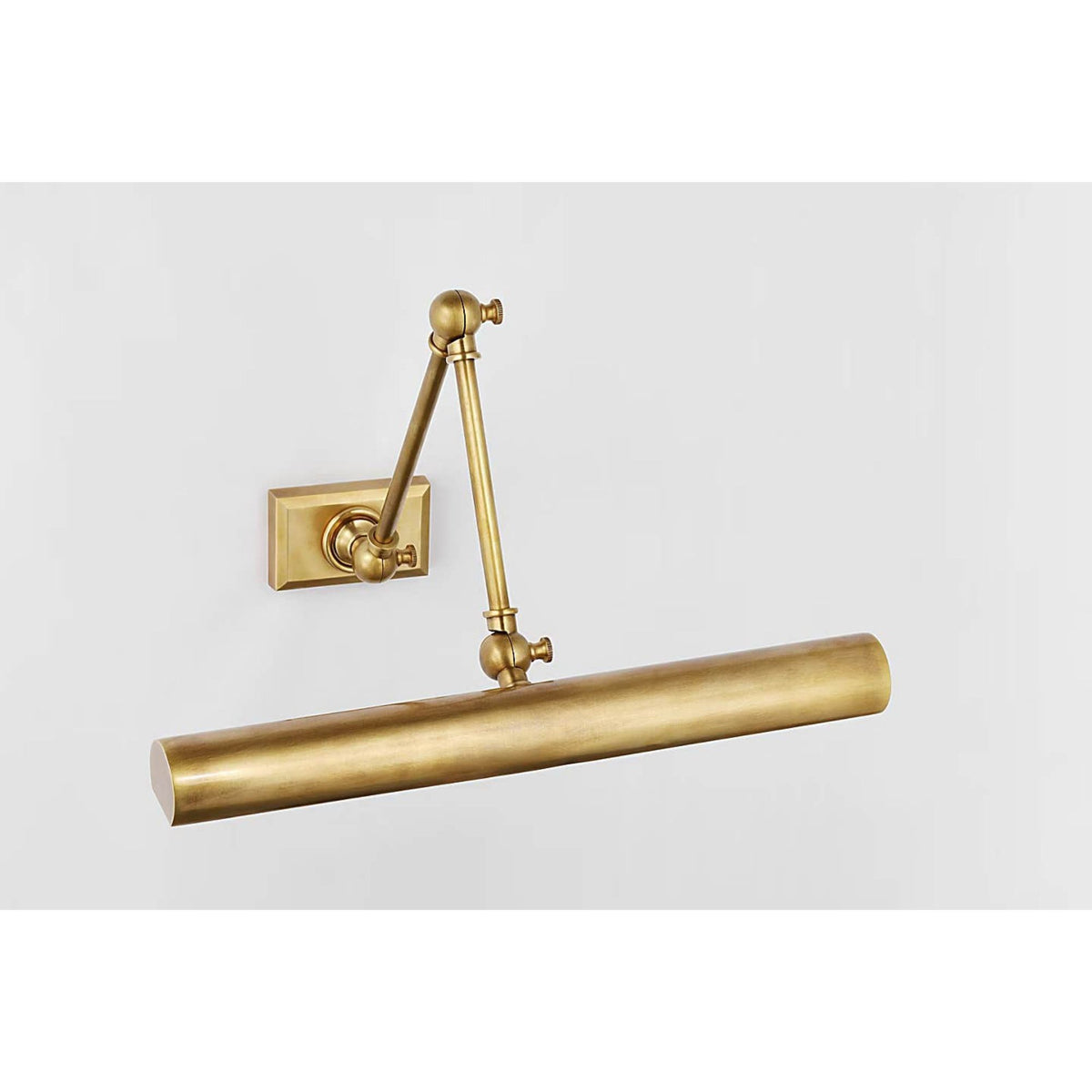 Chapman & Myers Cabinet Maker 18" Double Library Light in Hand-Rubbed Antique Brass W18" x H5.75" - 12.25" x E13.25" - 22.75"