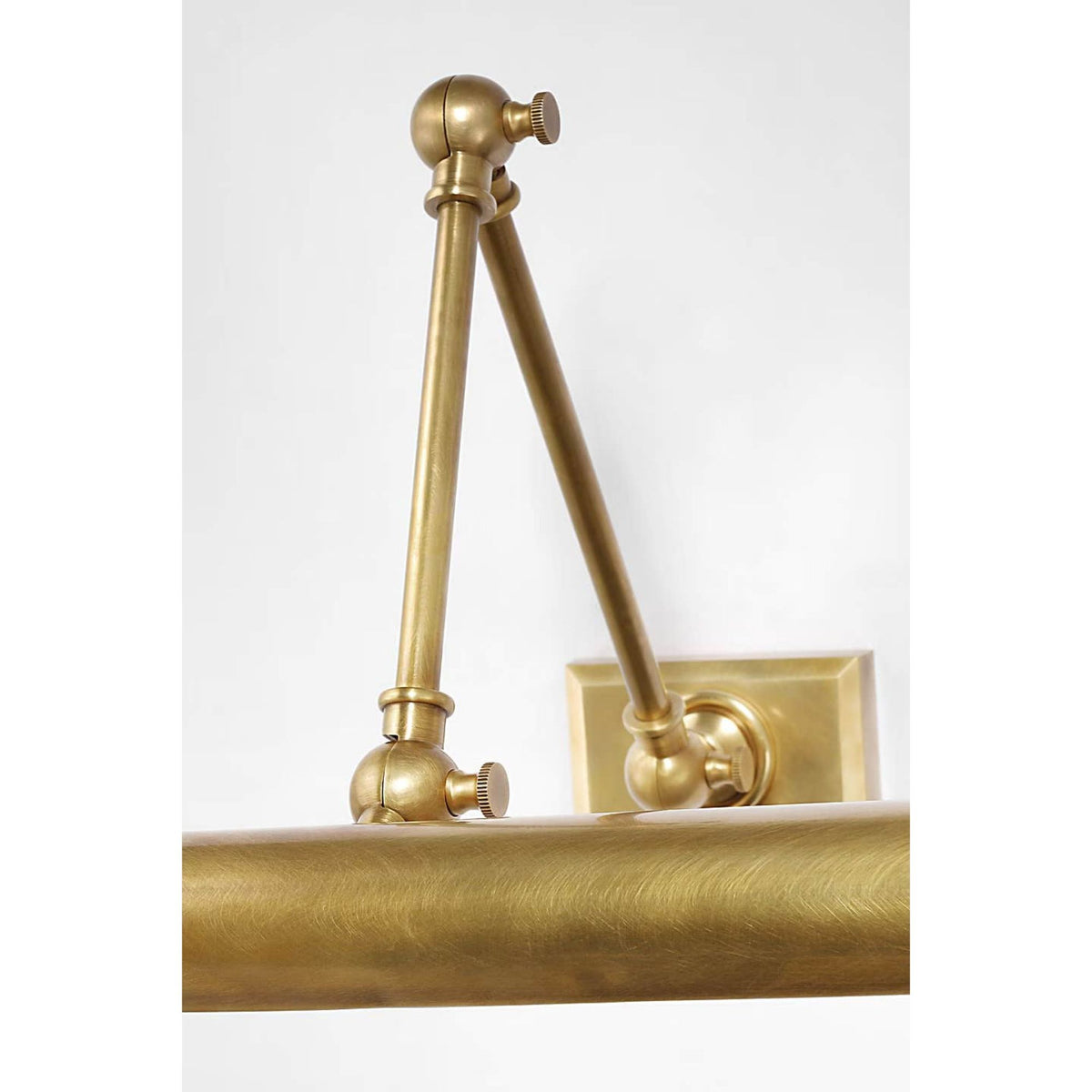 Chapman & Myers Cabinet Maker 18" Double Library Light in Hand-Rubbed Antique Brass W18" x H5.75" - 12.25" x E13.25" - 22.75"
