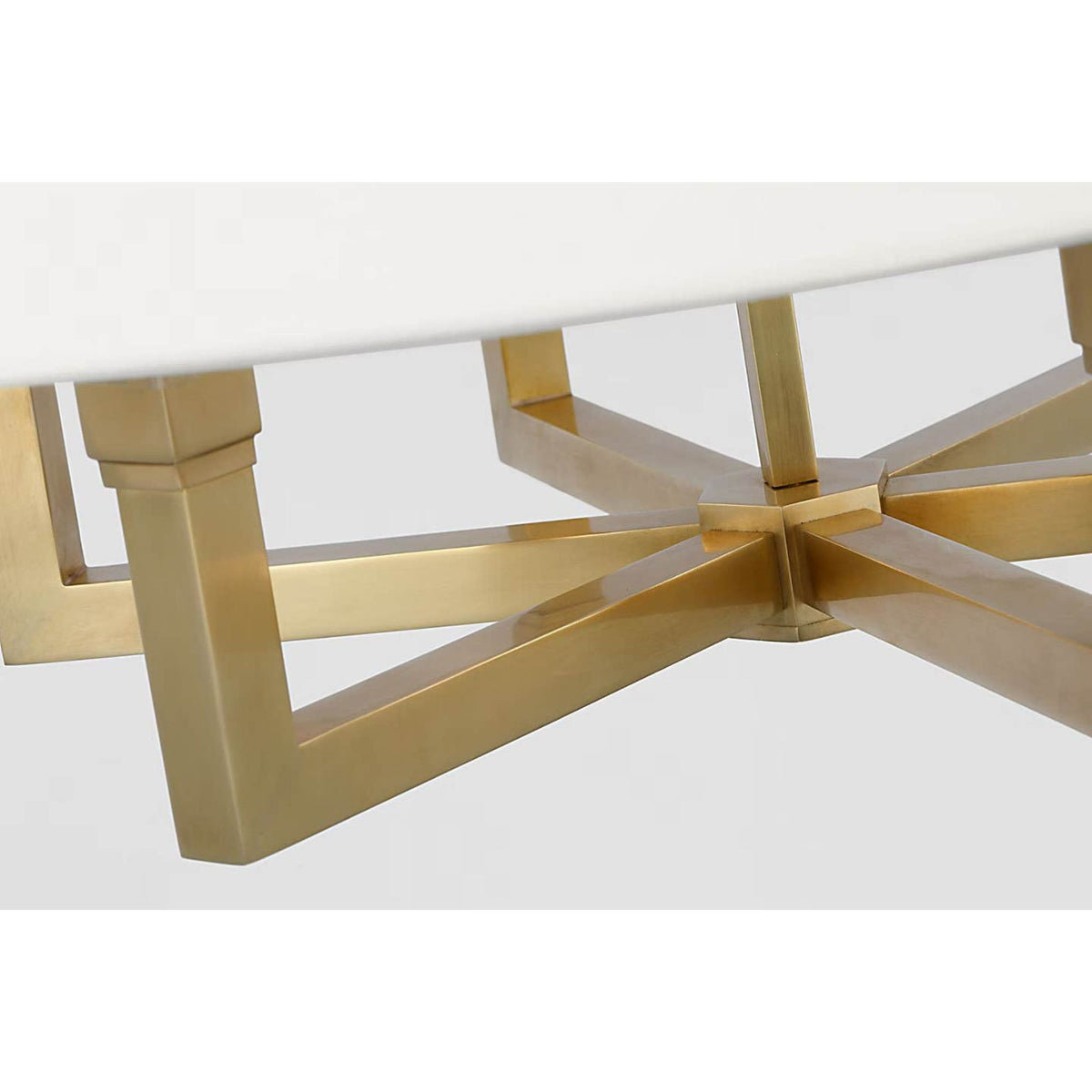 Chapman & Myers Square Tube Hanging Shade in Hand-Rubbed Antique Brass with Linen Shade W24" x H21"