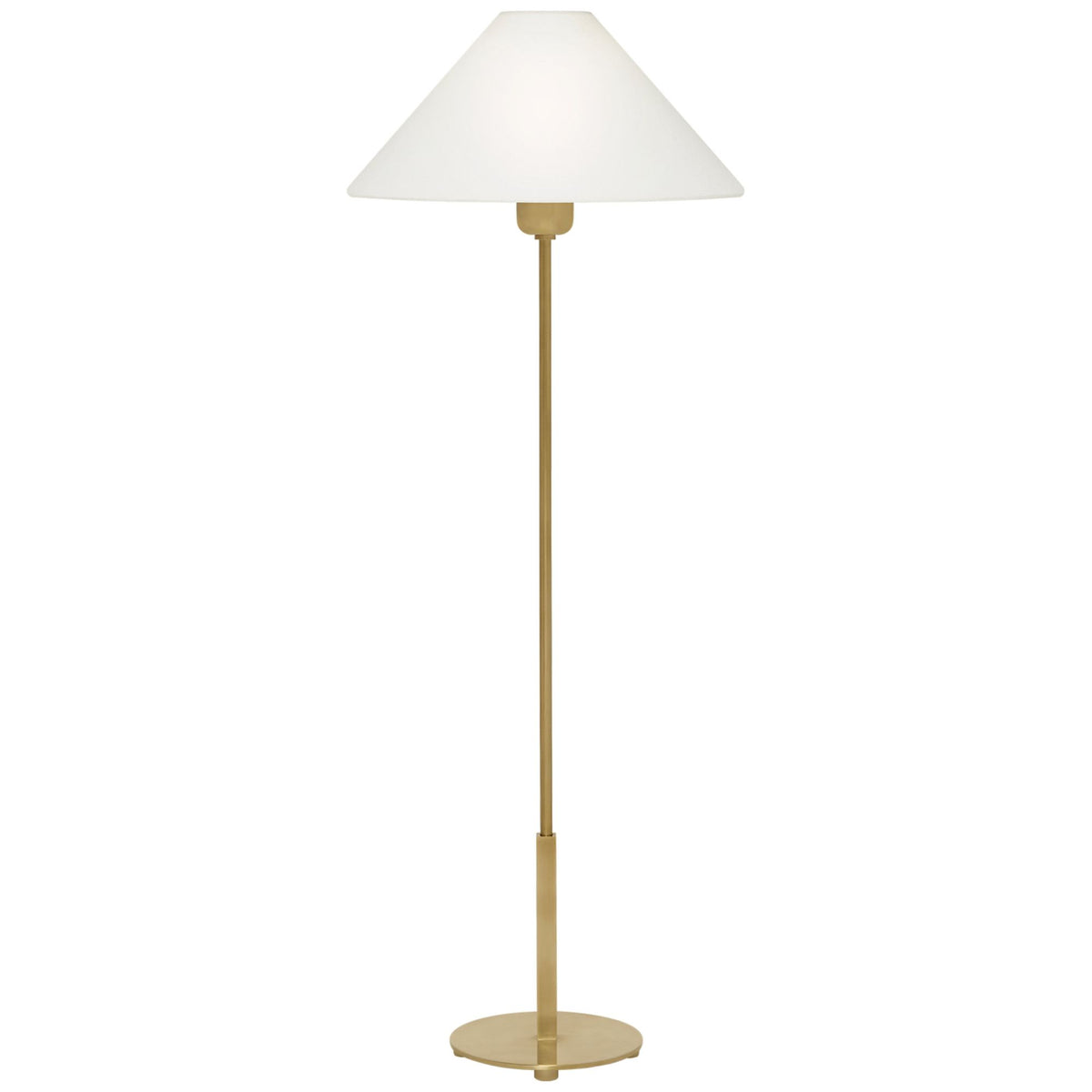 J. Randall Powers Hackney Buffet Lamp in Hand-Rubbed Antique Brass with Linen Shade W11" x H31.75"