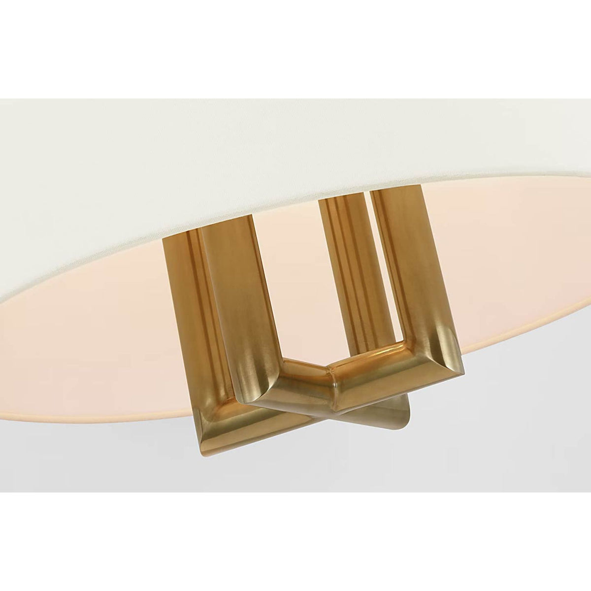 J. Randall Powers Dalston Hanging Shade in Hand-Rubbed Antique Brass with Linen Shade W21" x H34.25"