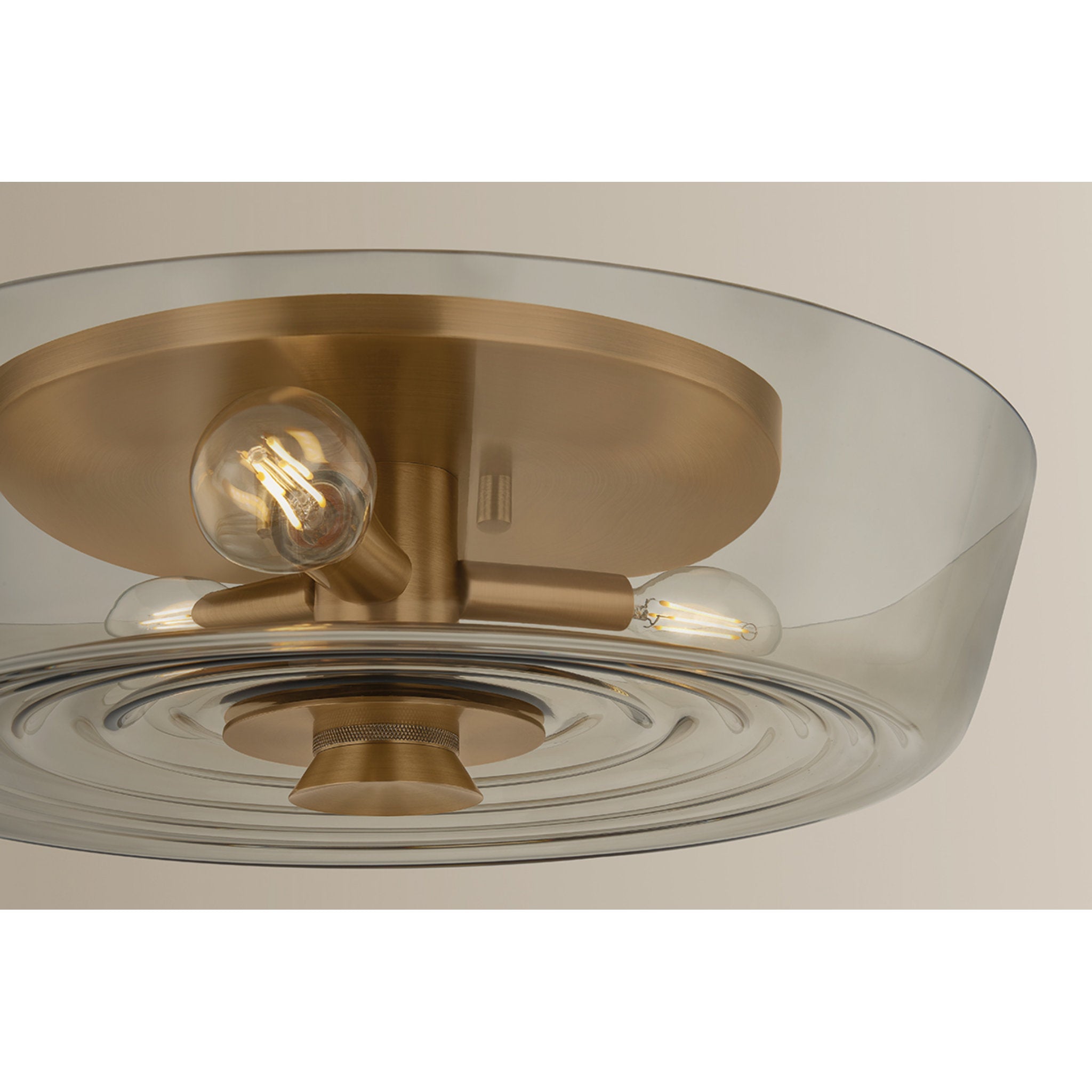 Theodore 3-Light Flush Mount in Patina Brass 16W x 4.5H