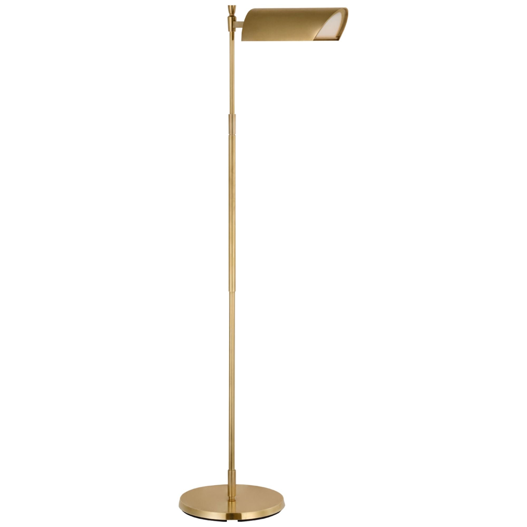 Thomas O'Brien Bravo 48" Adjustable Pharmacy Floor Lamp in Hand-Rubbed Antique Brass W11" x H43.5" - 51.5"