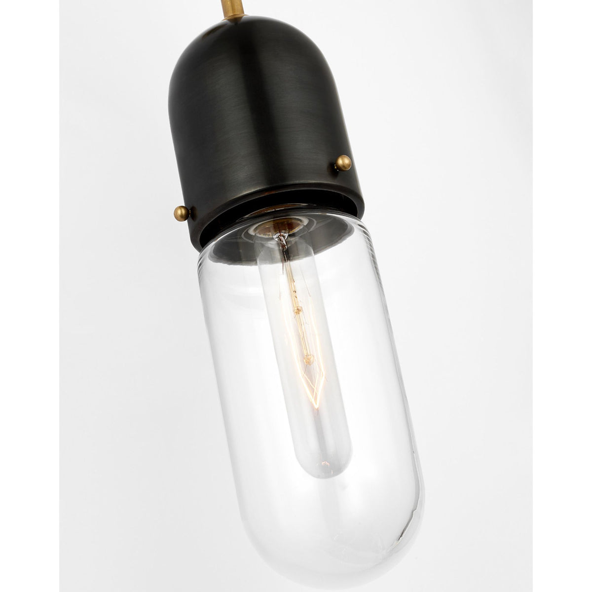 Thomas O'Brien Junio Wall Light in Bronze and Brass with Clear Glass W4.25" x H26" x E6.75"