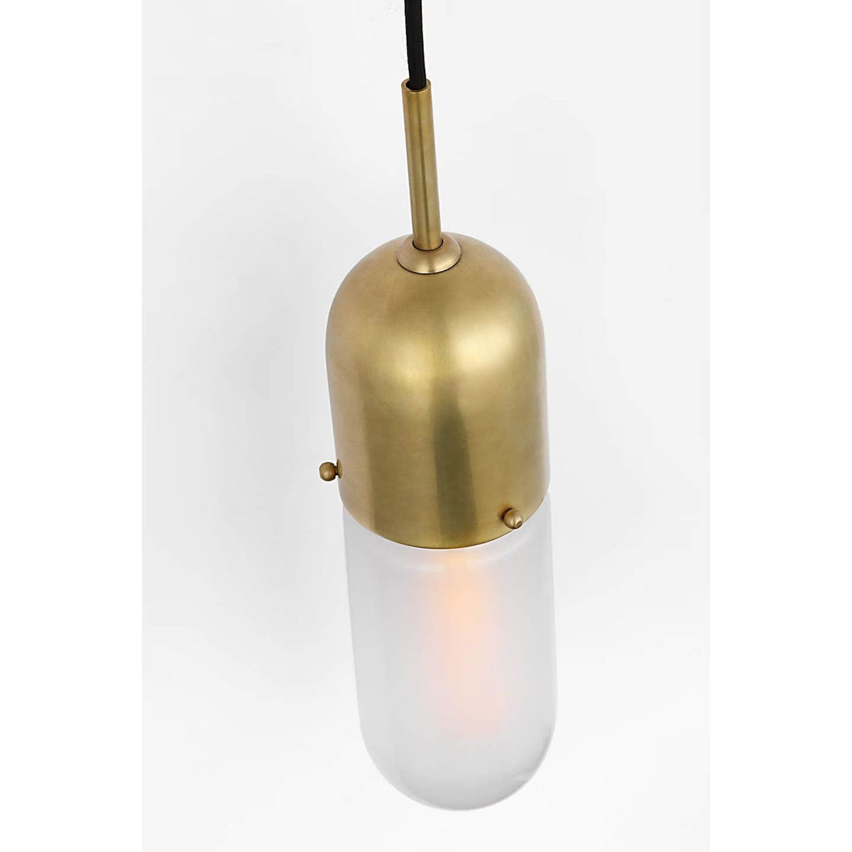Thomas O'Brien Junio Wall Light in Hand-Rubbed Antique Brass with Frosted Glass W4.25" x H26" x E6.75"