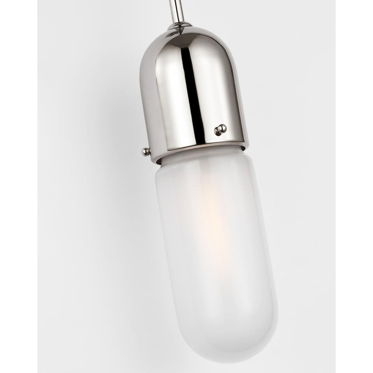 Thomas O'Brien Junio Wall Light in Polished Nickel with Frosted Glass W4.25" x H26" x E6.75"
