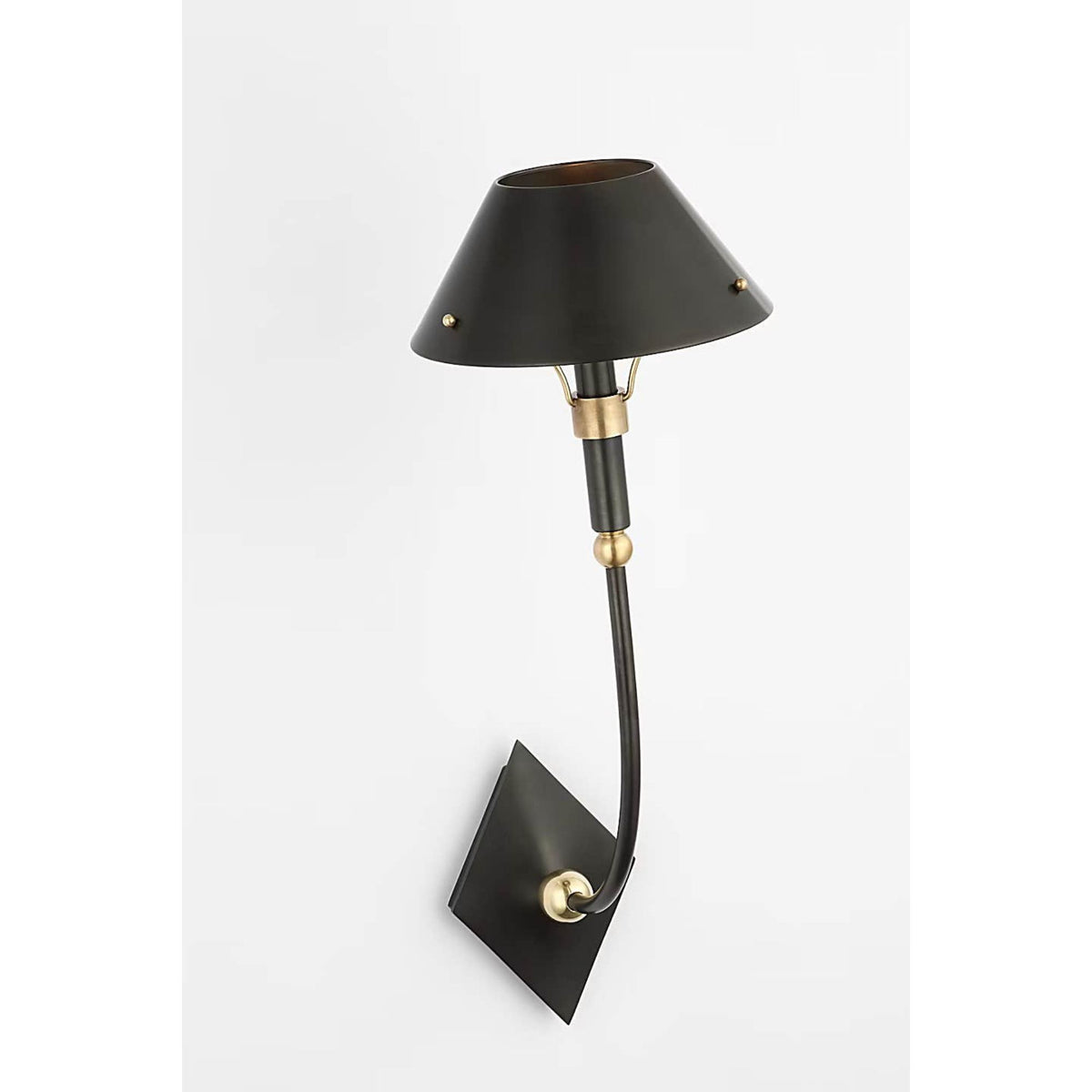 Thomas O'Brien Turlington Large Sconce in Bronze and Hand-Rubbed Antique Brass with Bronze Shade W8.75" x H23.75" x E12"