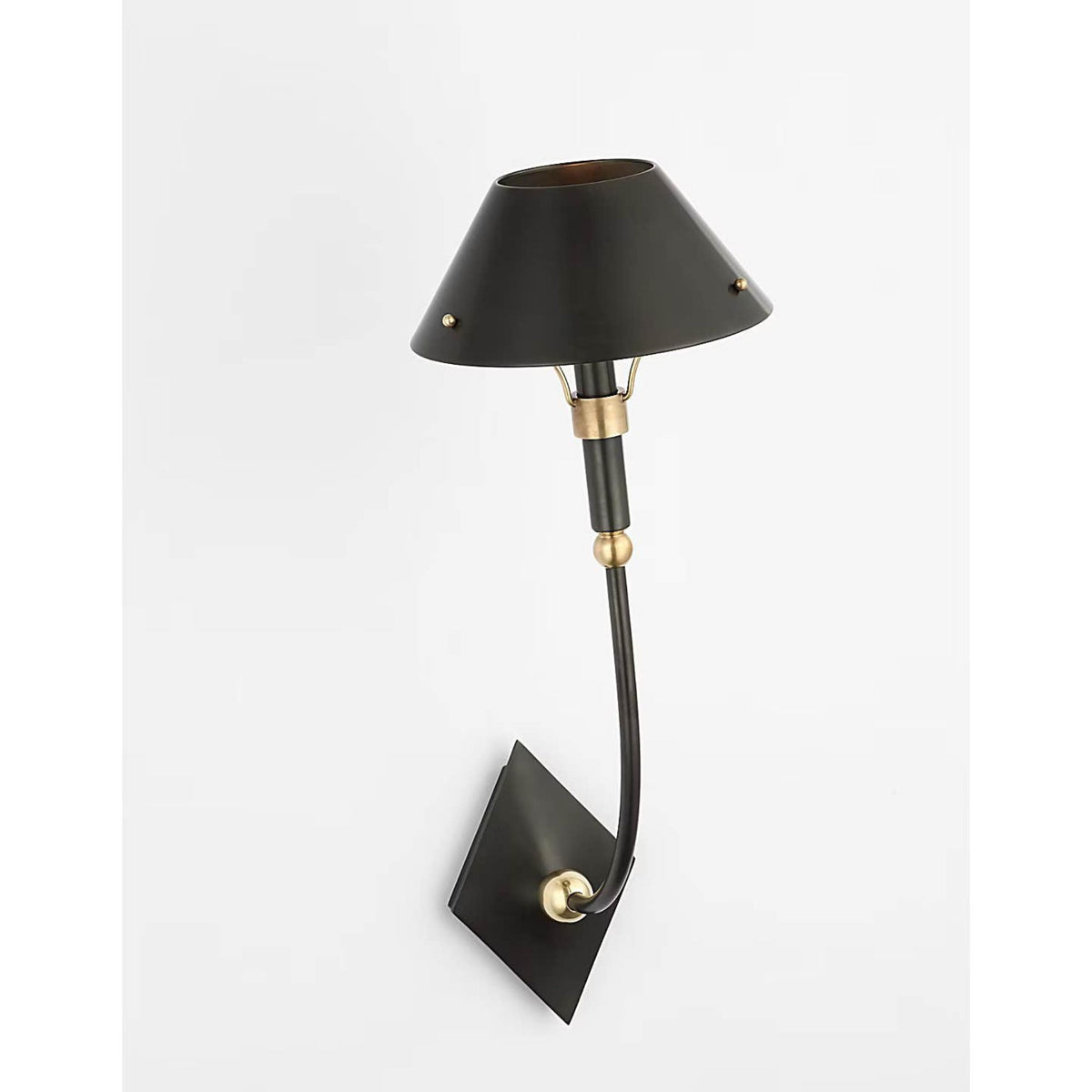 Thomas O'Brien Turlington Large Sconce in Bronze and Hand-Rubbed Antique Brass with Bronze Shade W8.75" x H23.75" x E12"