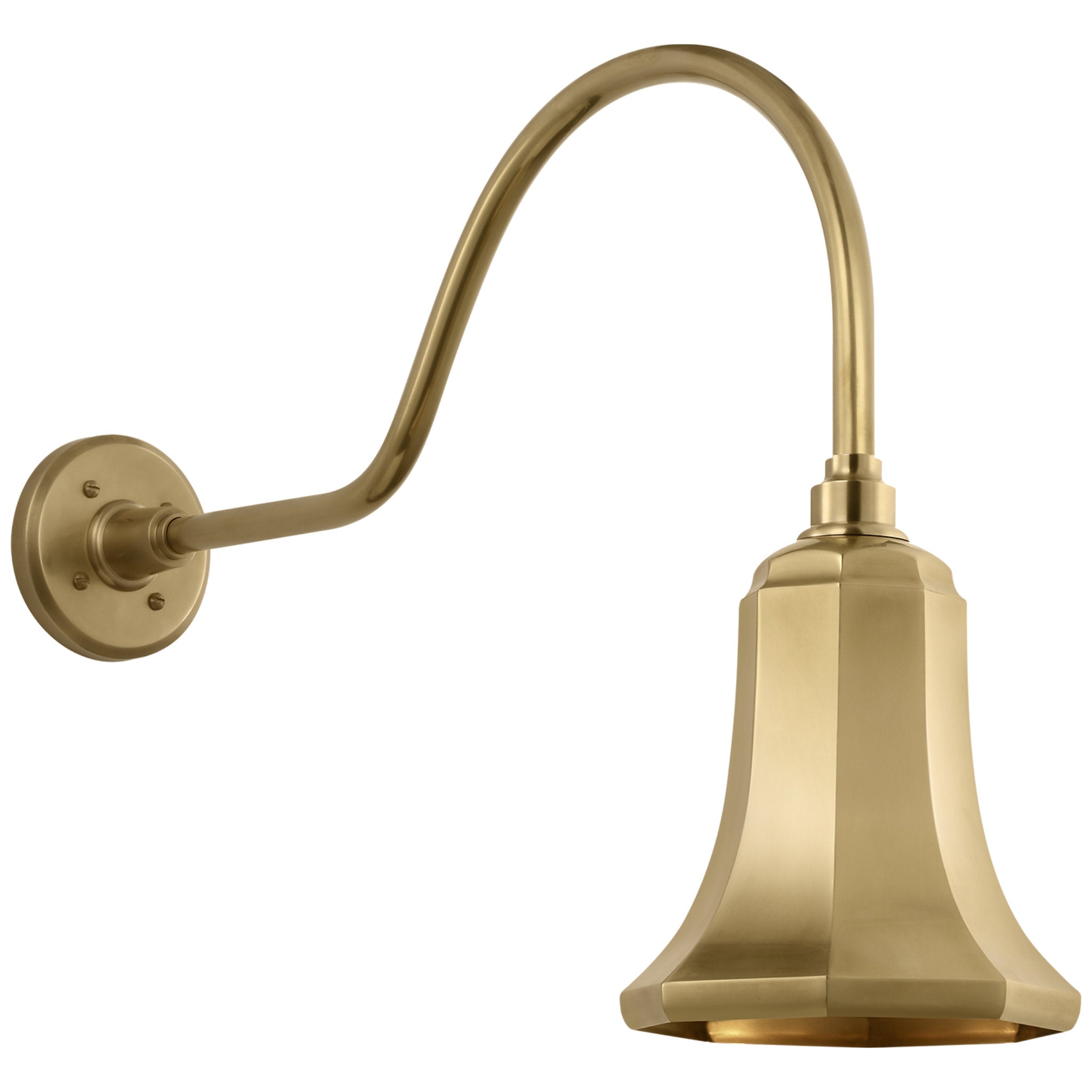 Thomas O'Brien Academy 23" Flynn Barn Light in Hand-Rubbed Antique Brass with 7.5" Savannah Shade Outdoor Lighting W7.5" x H18.5"
