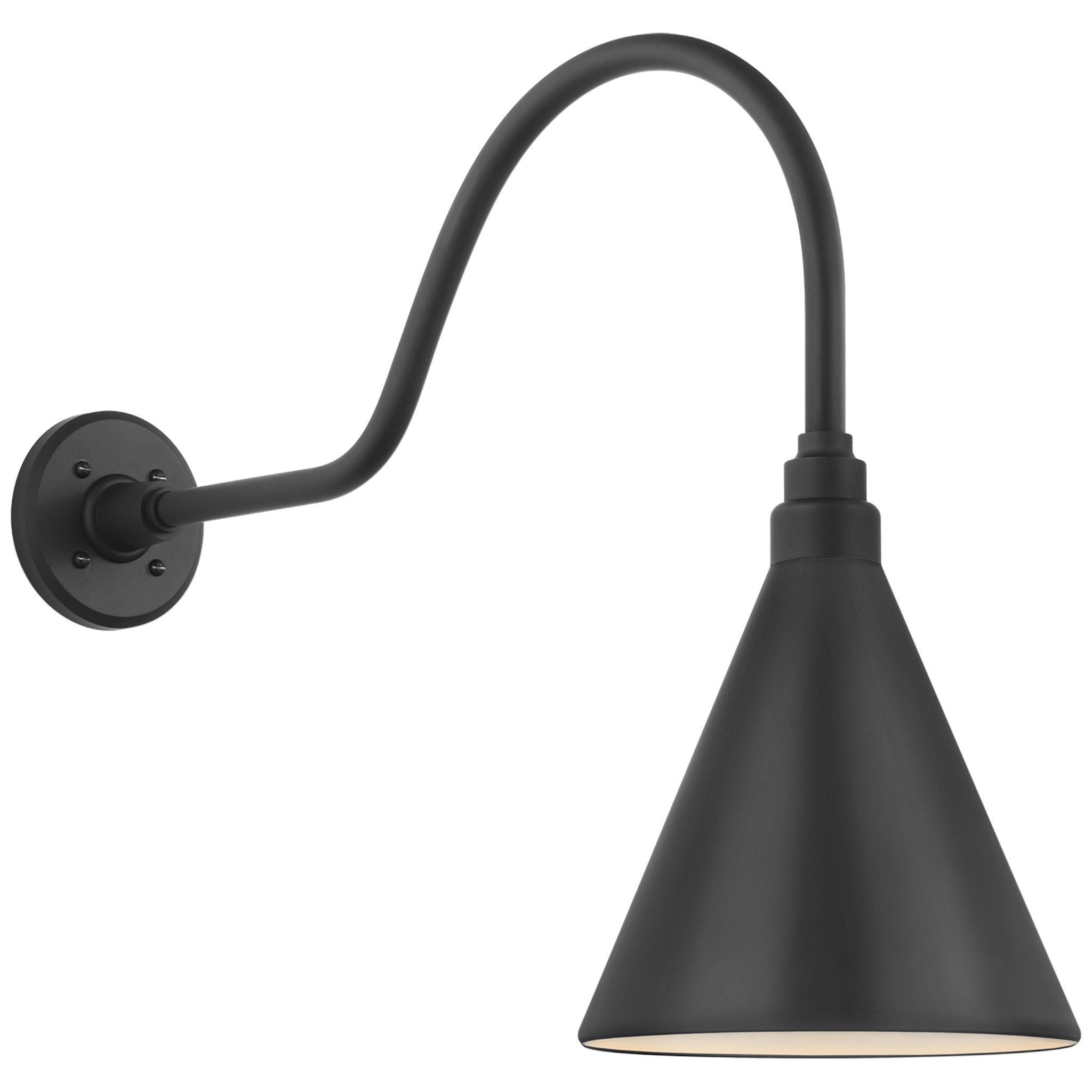 Thomas O'Brien Academy 23" Flynn Barn Light in Matte Black with 9" Conical Savannah Shade Outdoor Lighting W9" x H19.25"