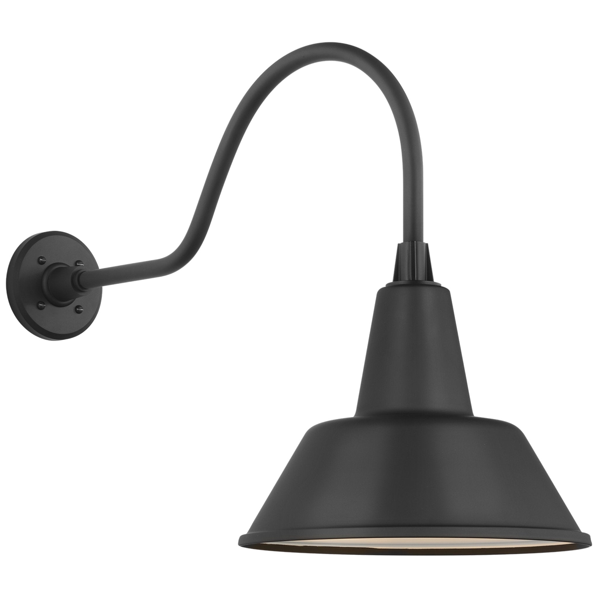Thomas O'Brien Academy 23" Flynn Barn Light in Matte Black with 12.5" Bowers Shade Outdoor Lighting W12.5" x H19"