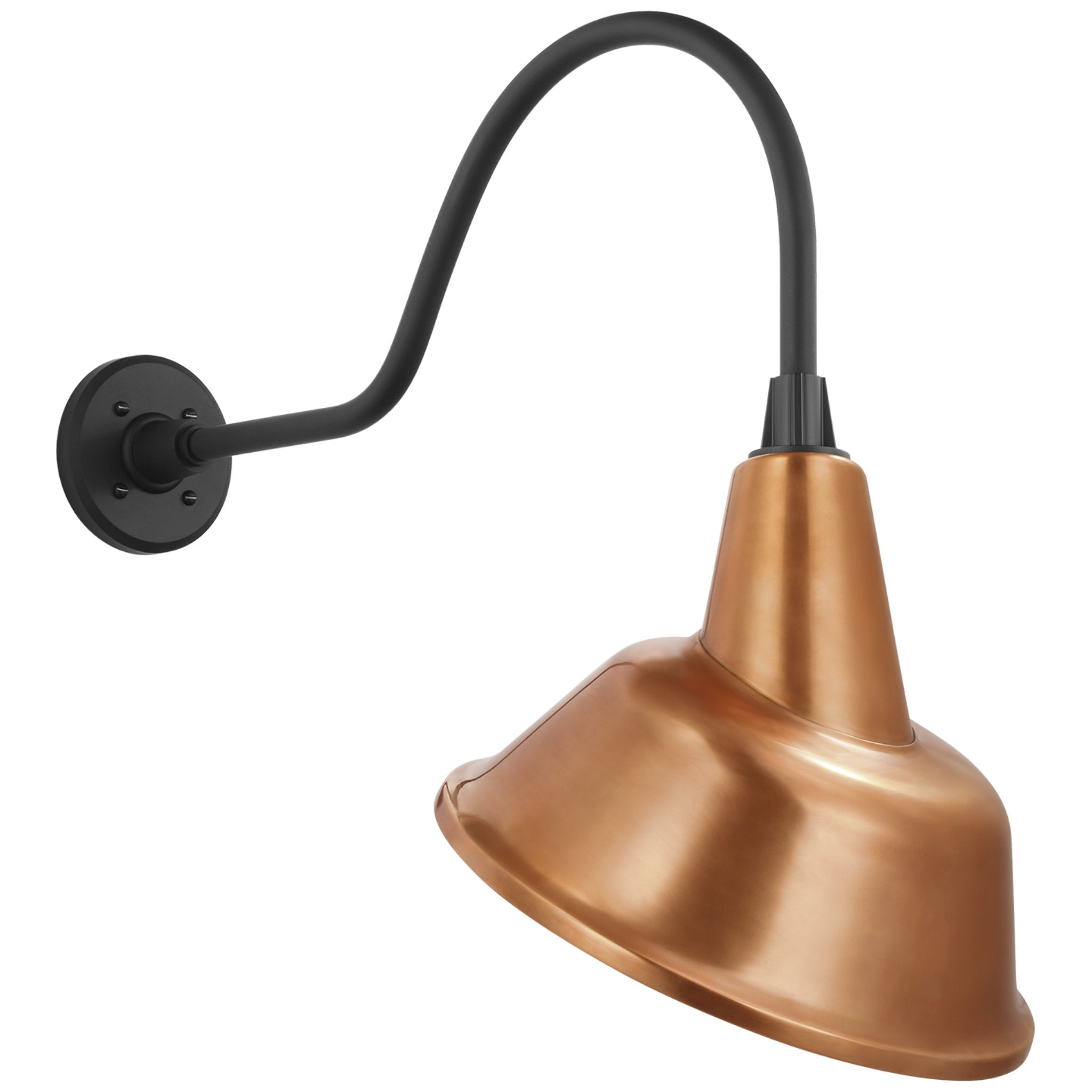 Thomas O'Brien Academy 23" Flynn Barn Light in Matte Black with 12.5" Soft Copper Tilted Bowers Shade Outdoor Lighting W12.5" x H22"