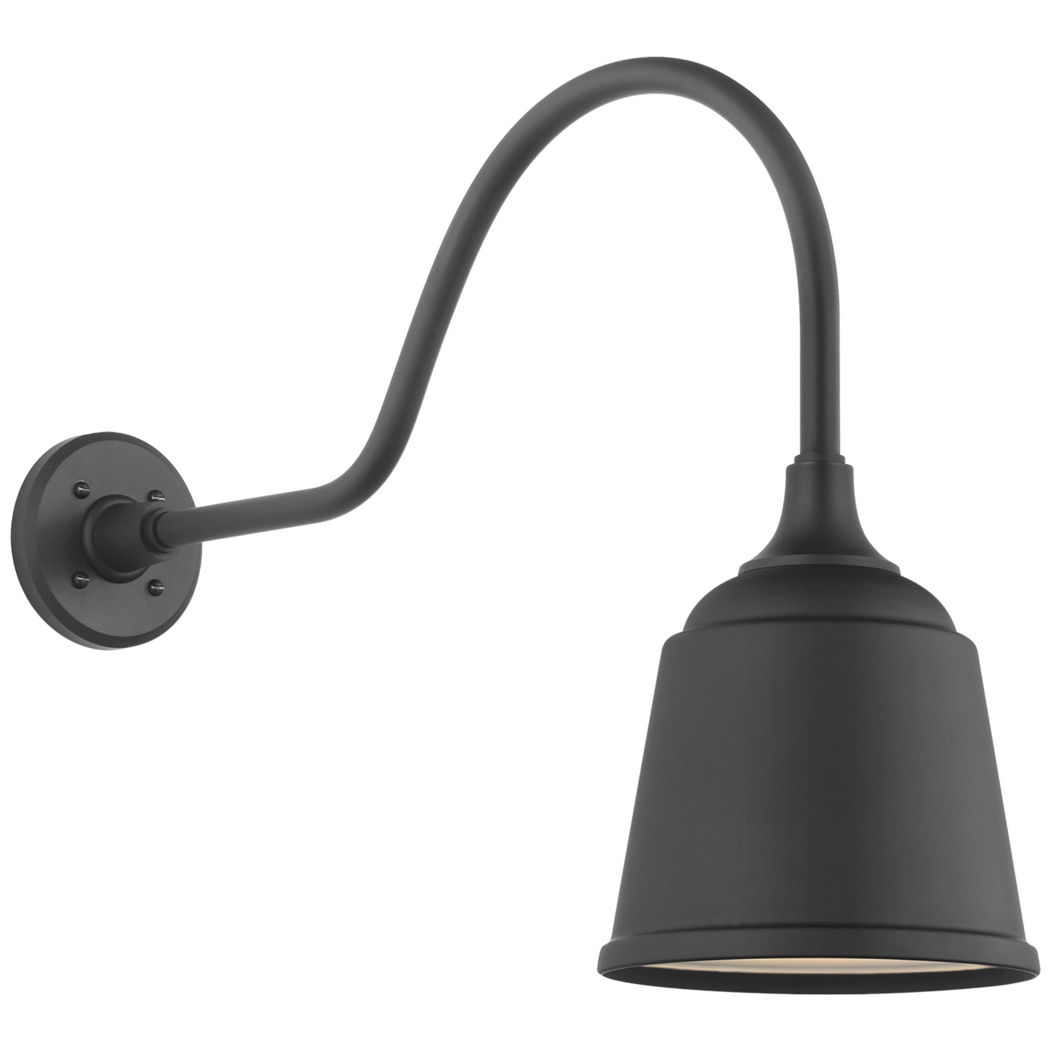 Thomas O'Brien Academy 23" Flynn Barn Light in Matte Black with 8" Rockhouse Shade Outdoor Lighting W8" x H18"
