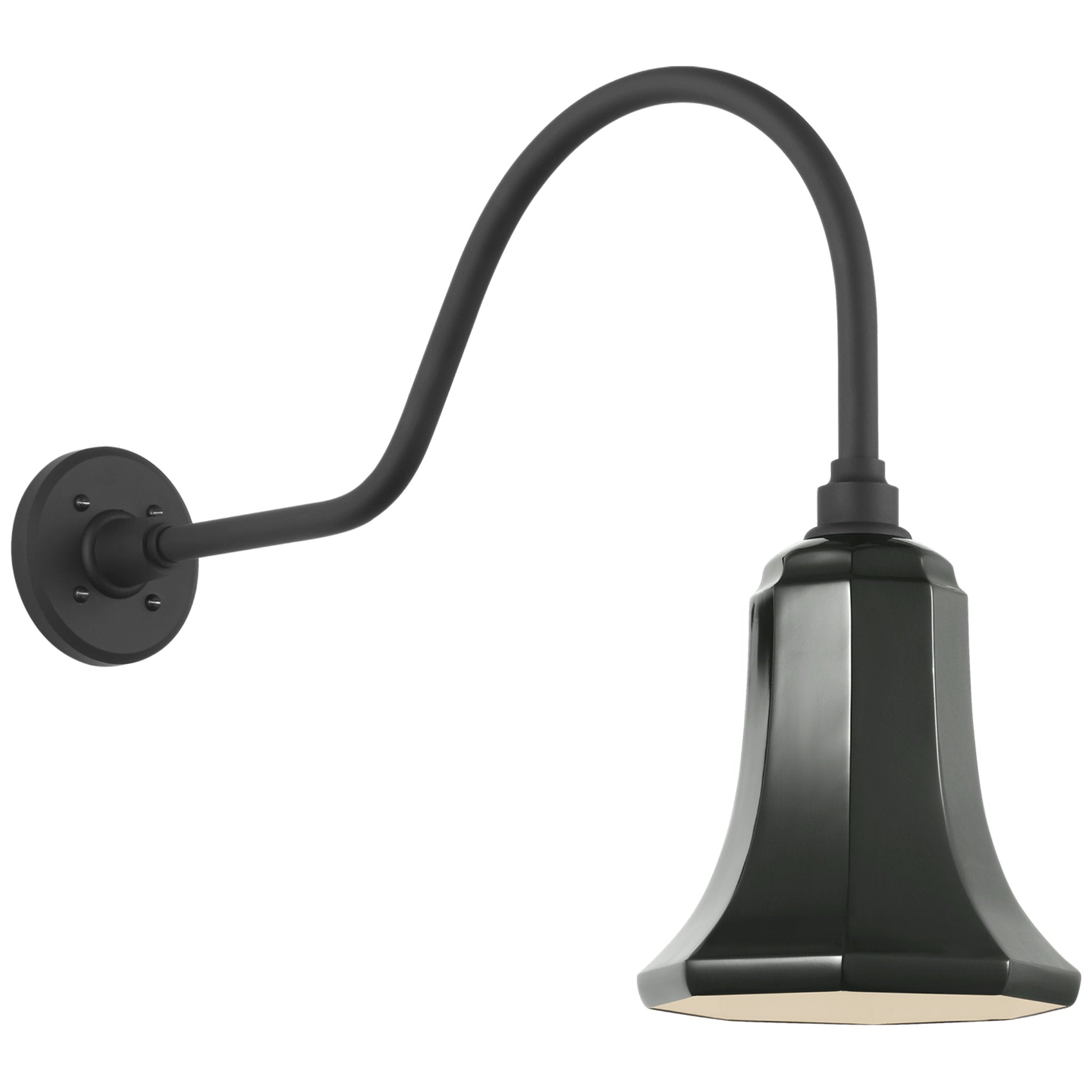 Thomas O'Brien Academy 23" Flynn Barn Light in Matte Black with 7.5" Green Savannah Shade Outdoor Lighting W7.5" x H18.5"