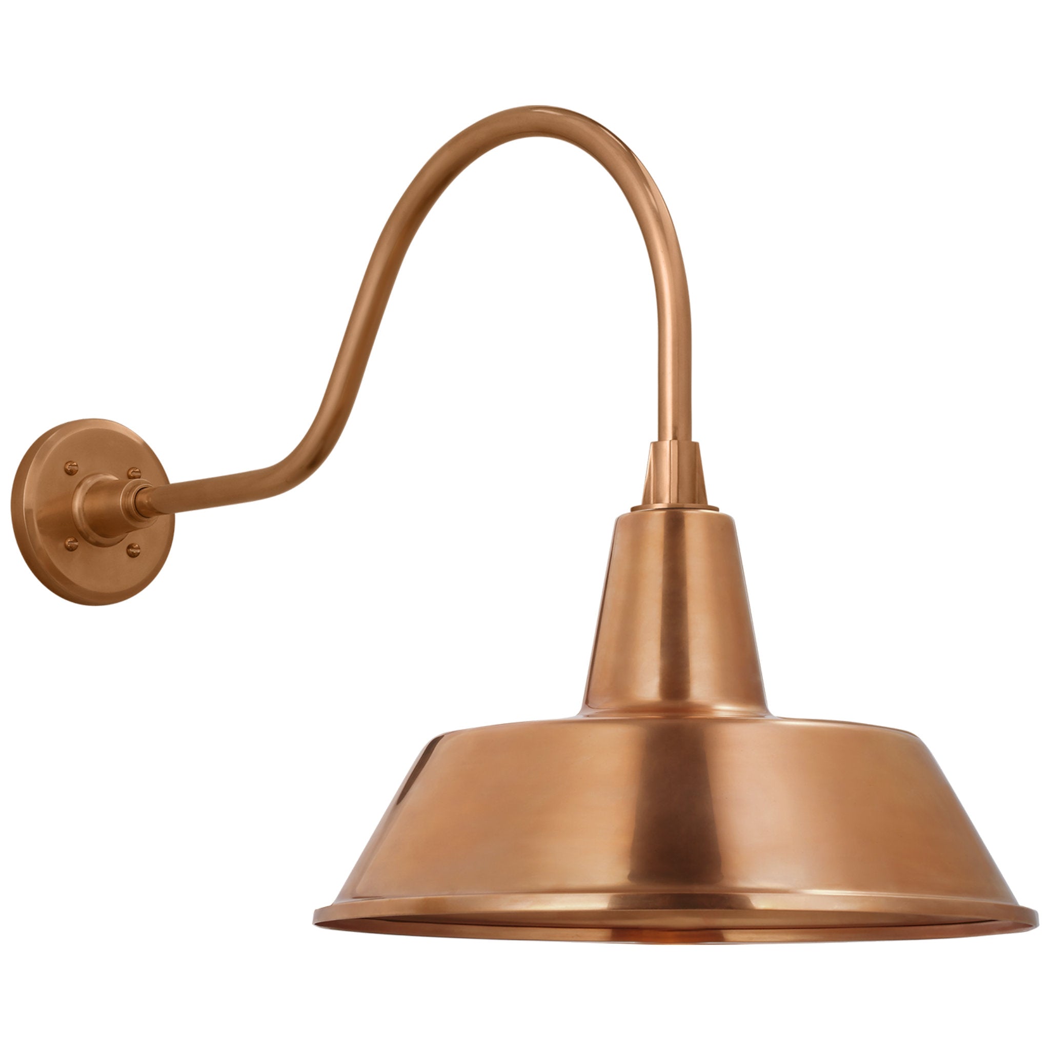 Thomas O'Brien Academy 23" Flynn Barn Light in Soft Copper with 16" Bowers Shade Outdoor Lighting W16" x H19"