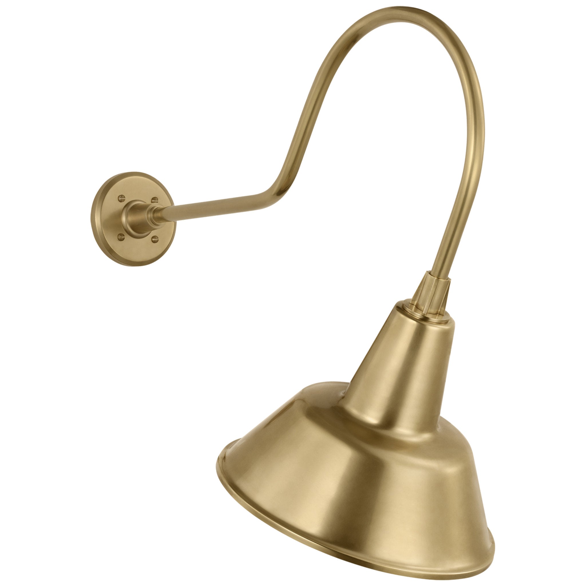 Thomas O'Brien Academy 26" Angled Flynn Barn Light in Hand-Rubbed Antique Brass with 12.5" Bowers Shade Outdoor Lighting W12.5" x H24"