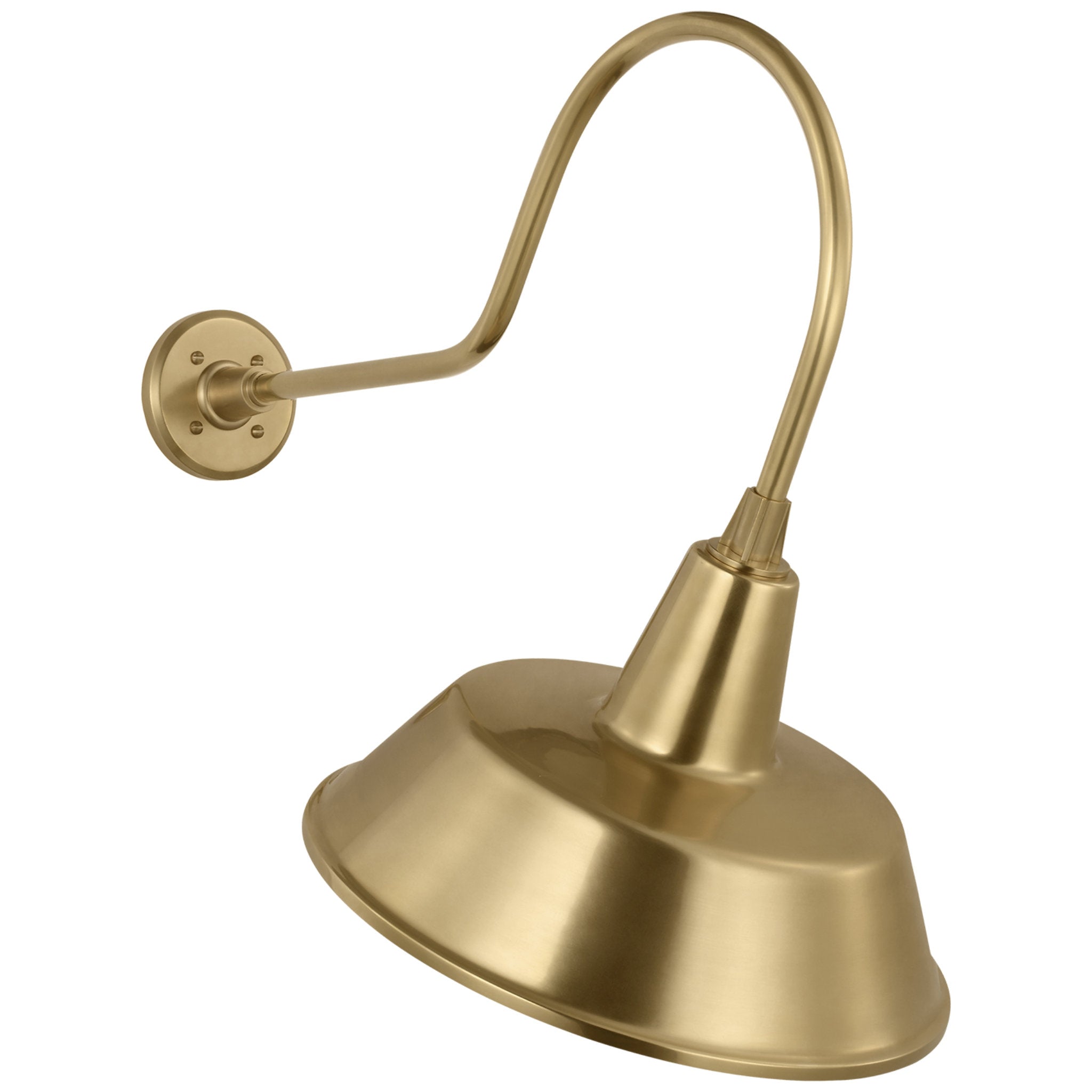 Thomas O'Brien Academy 26" Angled Flynn Barn Light in Hand-Rubbed Antique Brass with 16" Bowers Shade Outdoor Lighting W16" x H25"