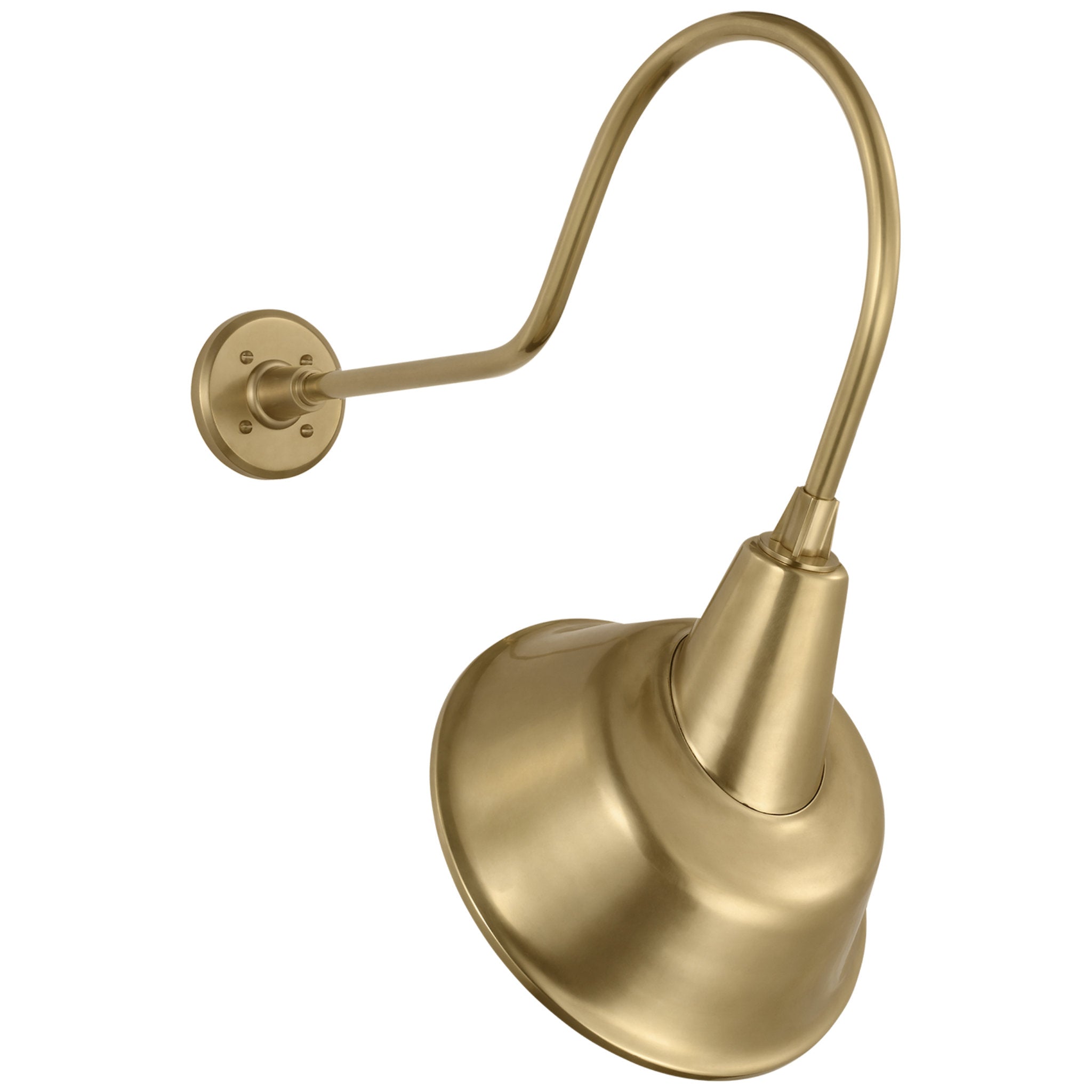 Thomas O'Brien Academy 26" Angled Flynn Barn Light in Hand-Rubbed Antique Brass with 12.5" Tilted Bowers Shade Outdoor Lighting W12.5" x H25.25"