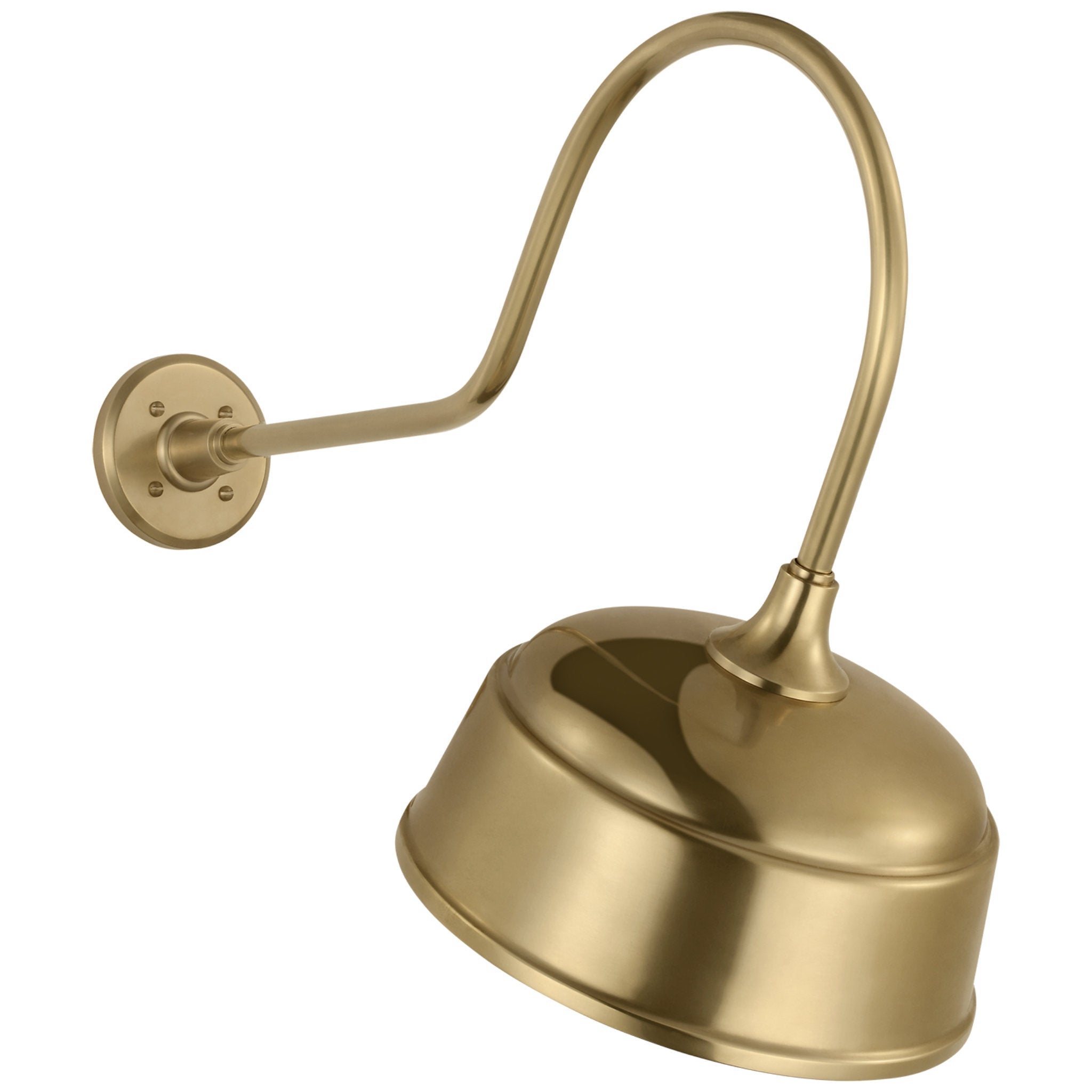 Thomas O'Brien Academy 26" Angled Flynn Barn Light in Hand-Rubbed Antique Brass with 12.5" Rockhouse Shade Outdoor Lighting W12.5" x H22"