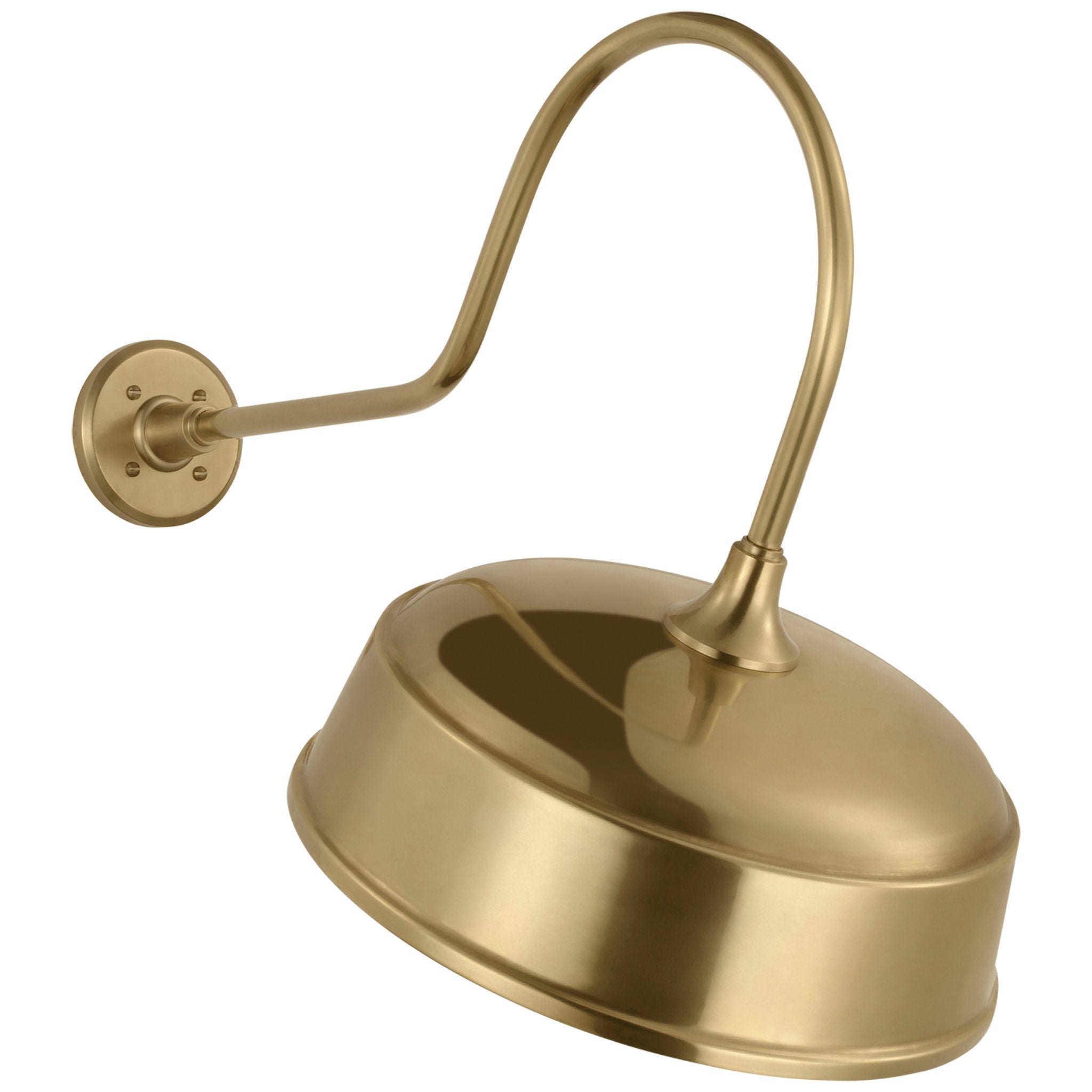Thomas O'Brien Academy 26" Angled Flynn Barn Light in Hand-Rubbed Antique Brass with 16" Rockhouse Shade Outdoor Lighting W16" x H22.75"