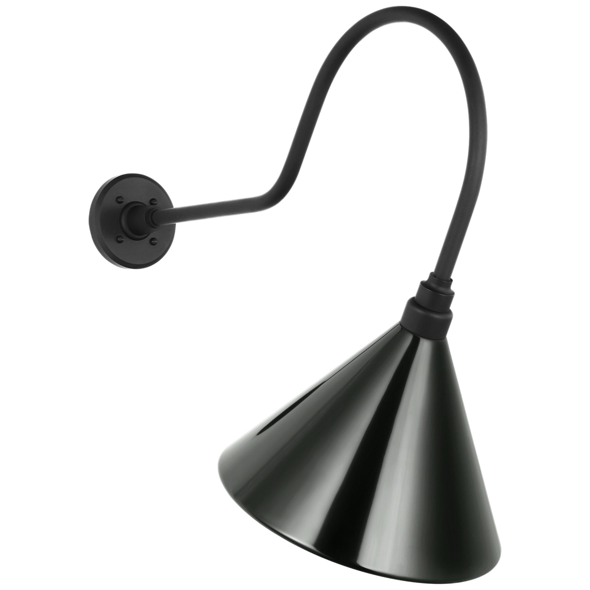 Thomas O'Brien Academy 26" Angled Flynn Barn Light in Matte Black with 12.5" Green Conical Savannah Shade Outdoor Lighting W12.5" x H24.25"