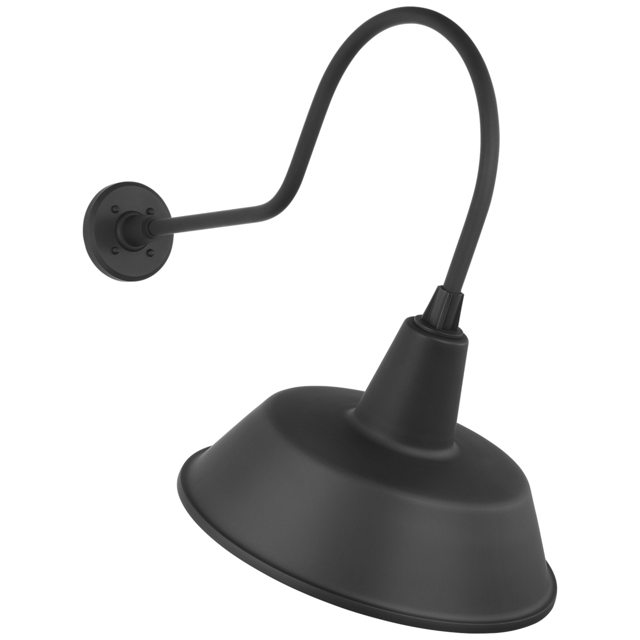 Thomas O'Brien Academy 26" Angled Flynn Barn Light in Matte Black with 16" Bowers Shade Outdoor Lighting W16" x H25"