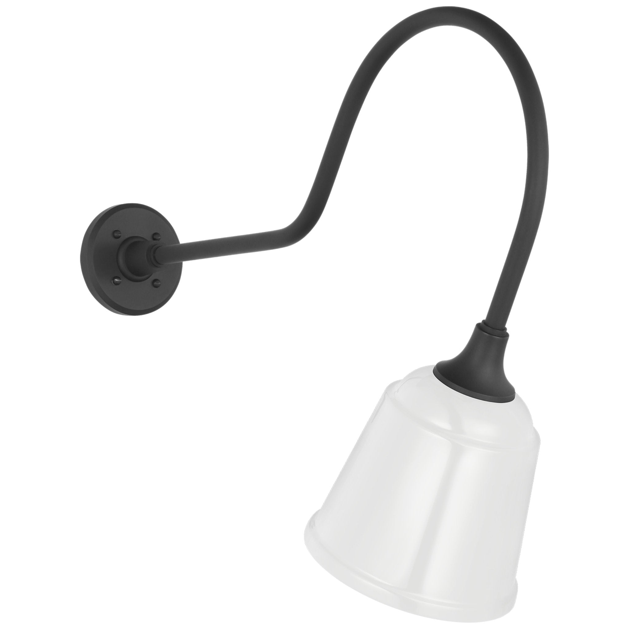 Thomas O'Brien Academy 26" Angled Flynn Barn Light in Matte Black with 8" White Rockhouse Shade Outdoor Lighting W8" x H22"