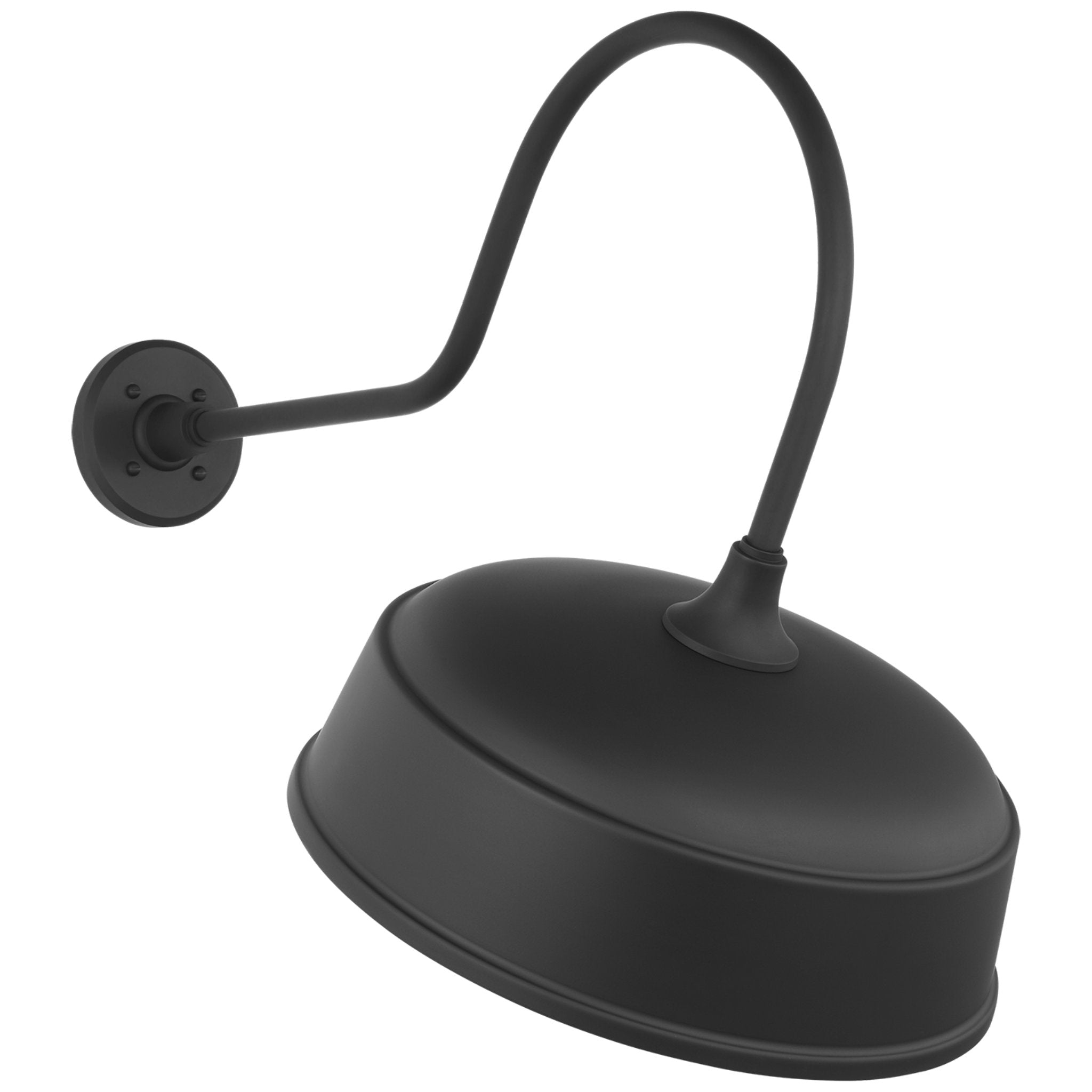 Thomas O'Brien Academy 26" Angled Flynn Barn Light in Matte Black with 16" Rockhouse Shade Outdoor Lighting W16" x H22.75"