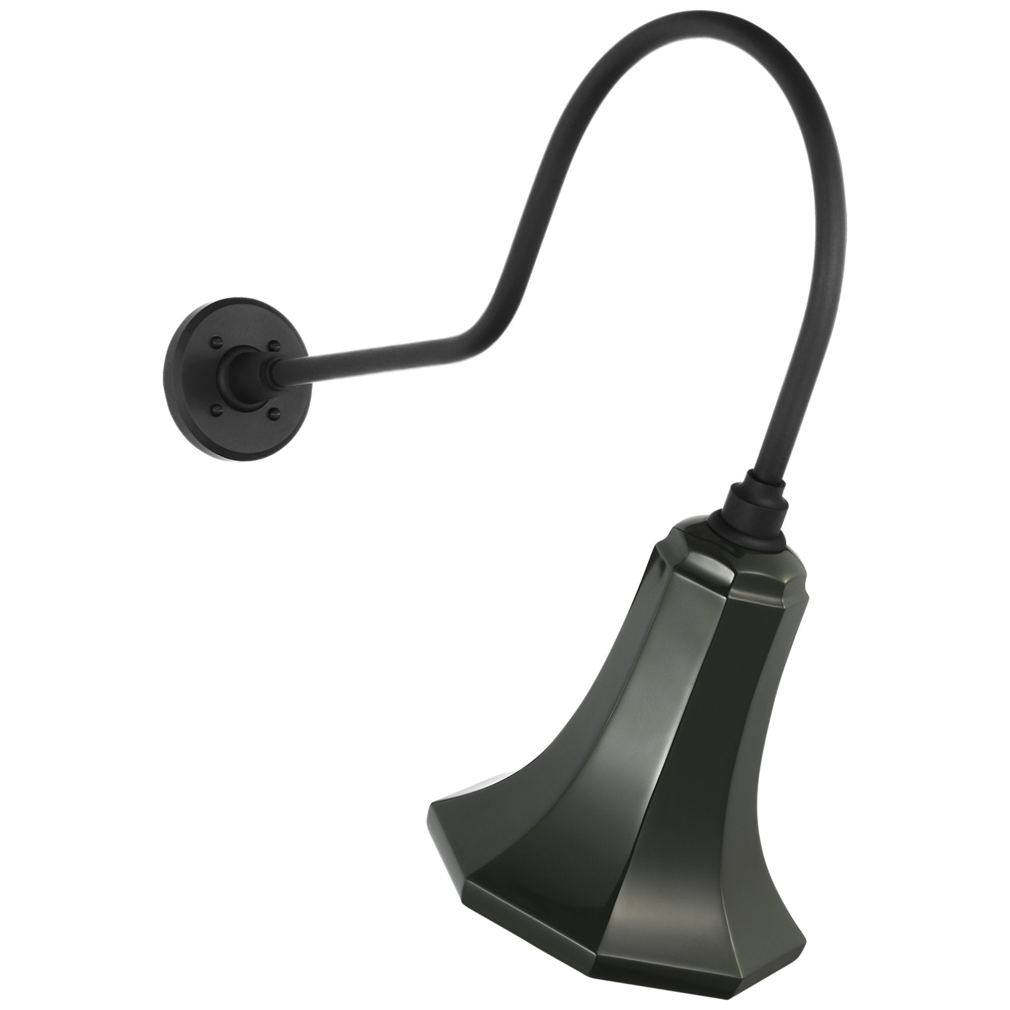 Thomas O'Brien Academy 26" Angled Flynn Barn Light in Matte Black with 9.25" Green Savannah Shade Outdoor Lighting W9.25" x H24.25"