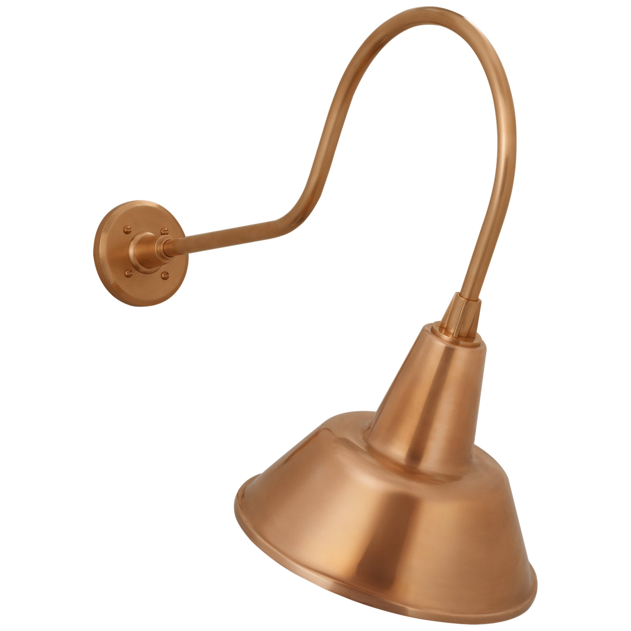 Thomas O'Brien Academy 26" Angled Flynn Barn Light in Soft Copper with 12.5" Bowers Shade Outdoor Lighting W12.5" x H24"