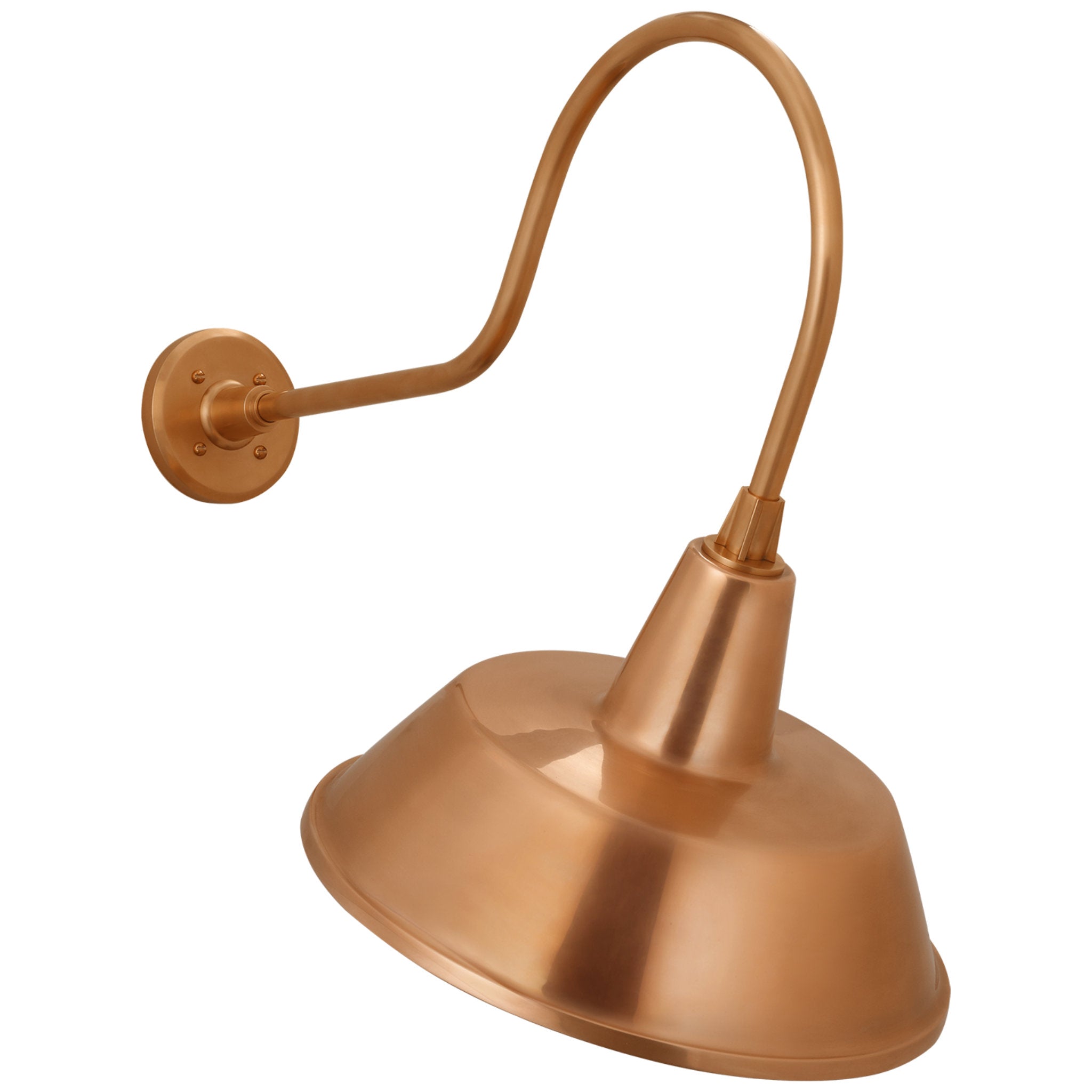 Thomas O'Brien Academy 26" Angled Flynn Barn Light in Soft Copper with 16" Bowers Shade Outdoor Lighting W16" x H25"